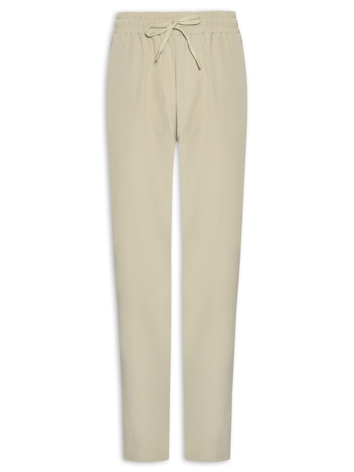 Calça Masculina Slim Com Elástico No Cós Bege Basiq Men