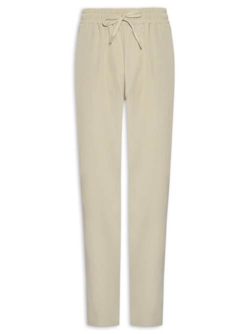 Calça Masculina Slim Com Elástico No Cós - Bege