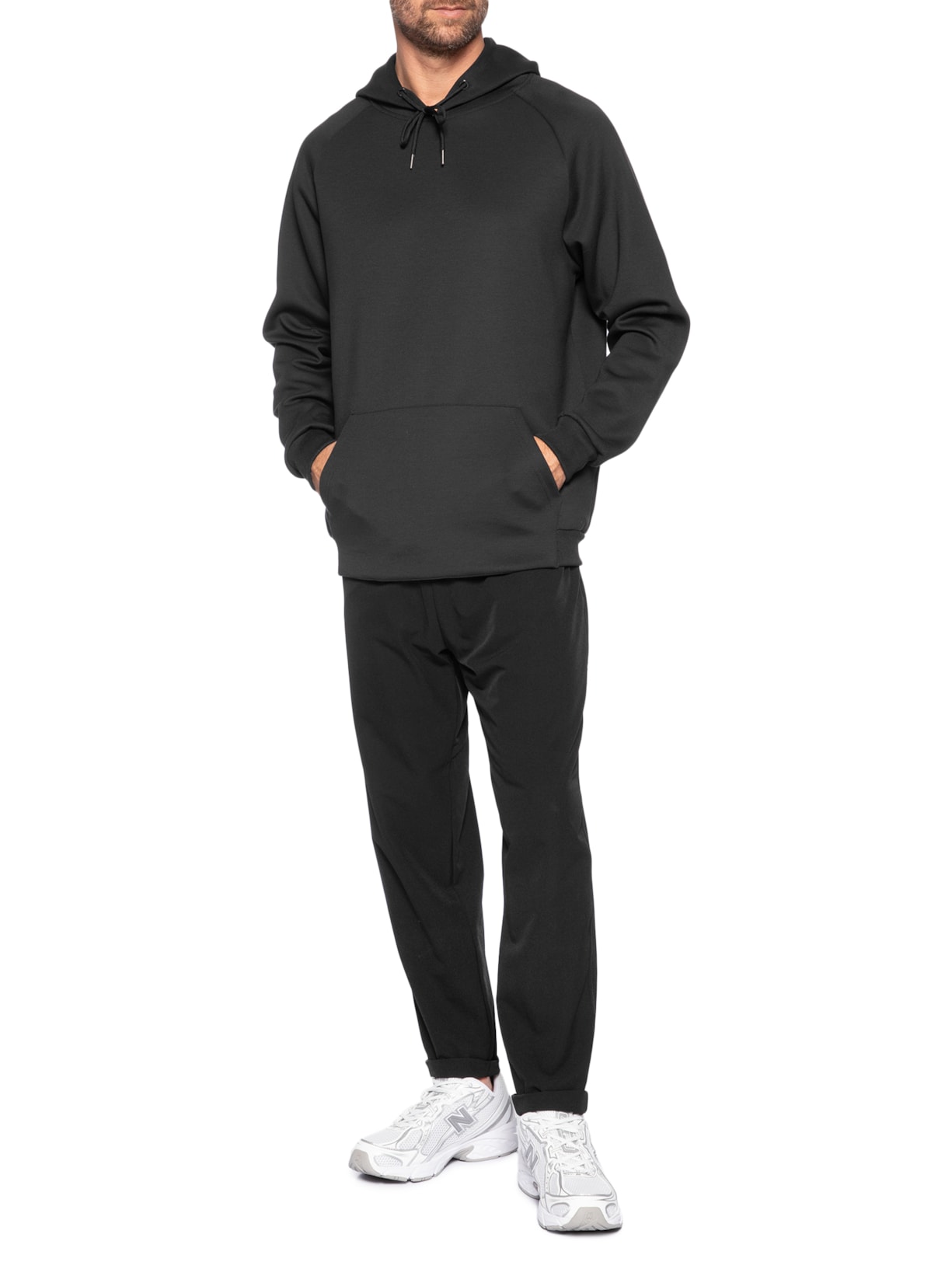 Calça Masculina Slim Com Elástico No Cós Preto Basiq Men