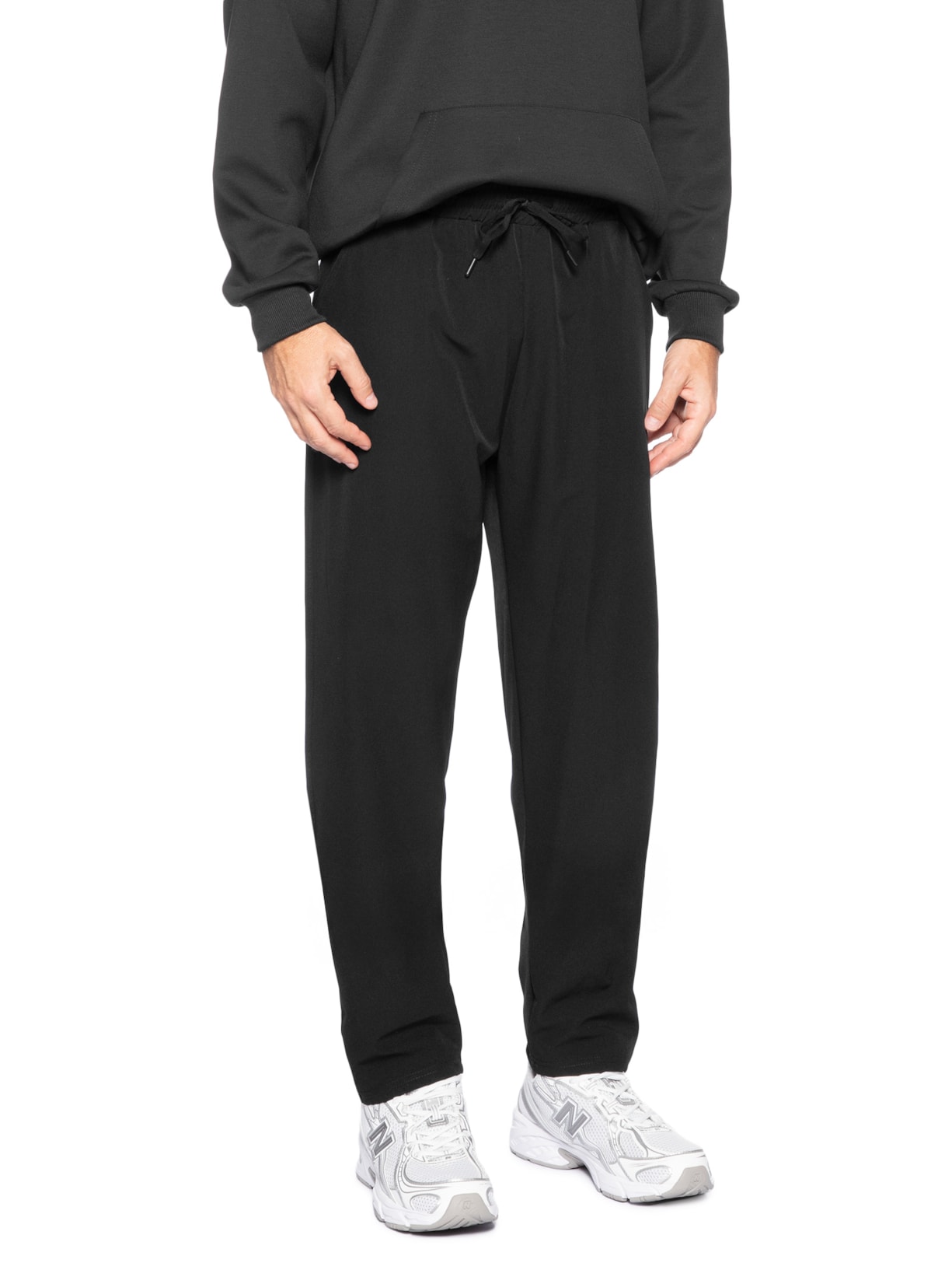 Calça Masculina Slim Com Elástico No Cós Preto Basiq Men