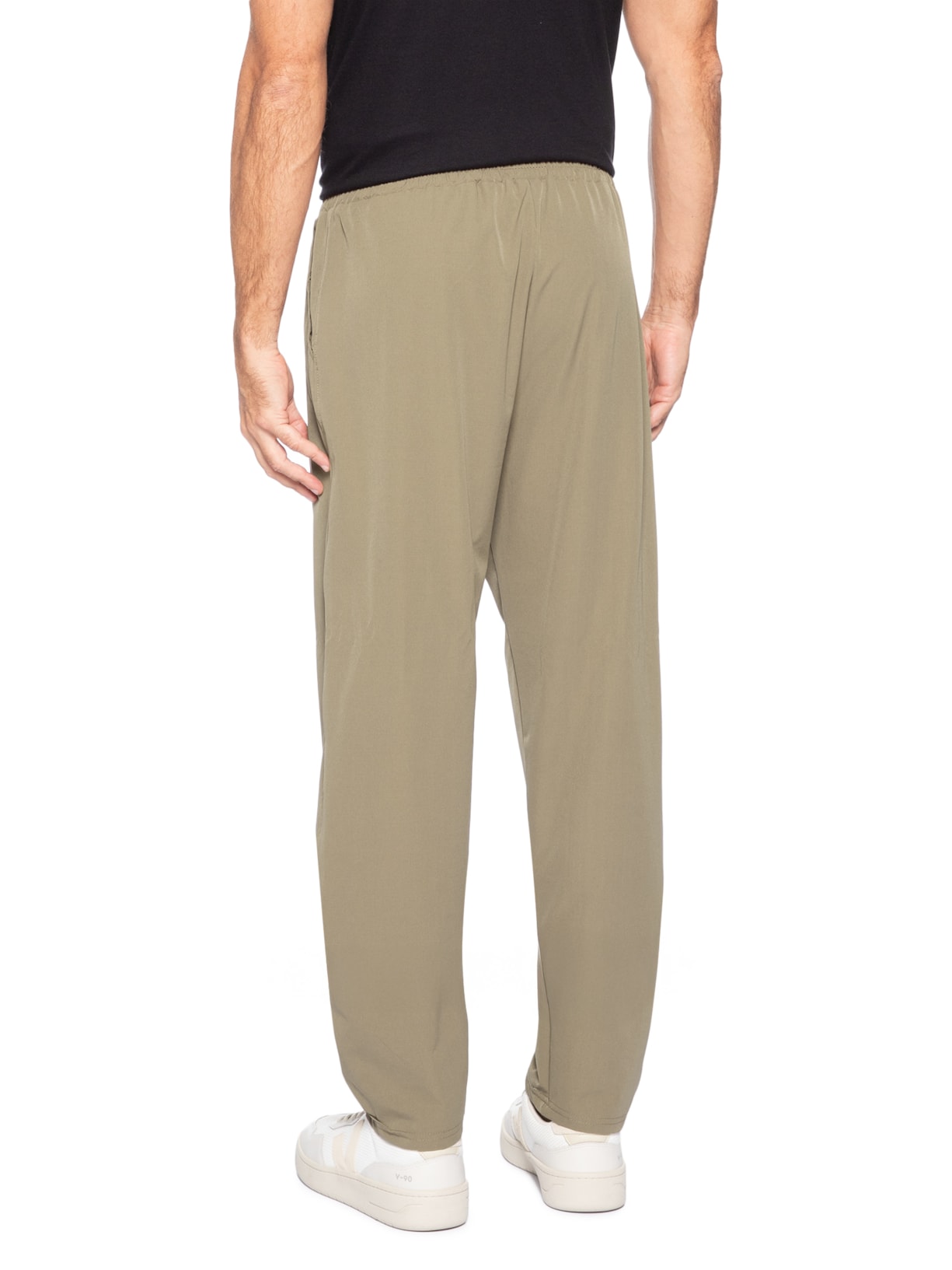 Calça Masculina Slim Com Elástico No Cós Verde Basiq Men