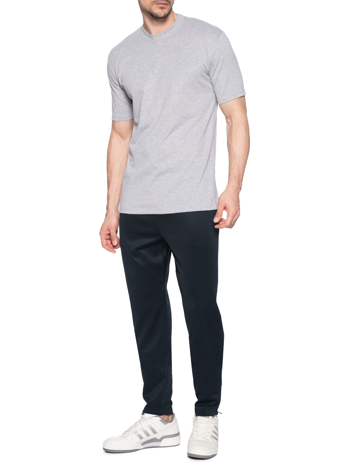 Calça Masculina Slim Cós Elástico Azul Basiq Men