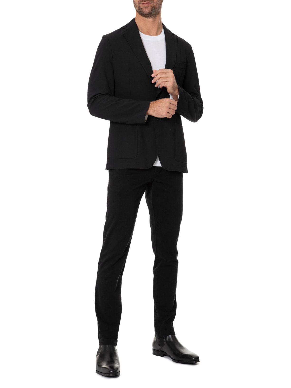Calça Masculina Slim De Sarja Kaito Preto Preto Boss