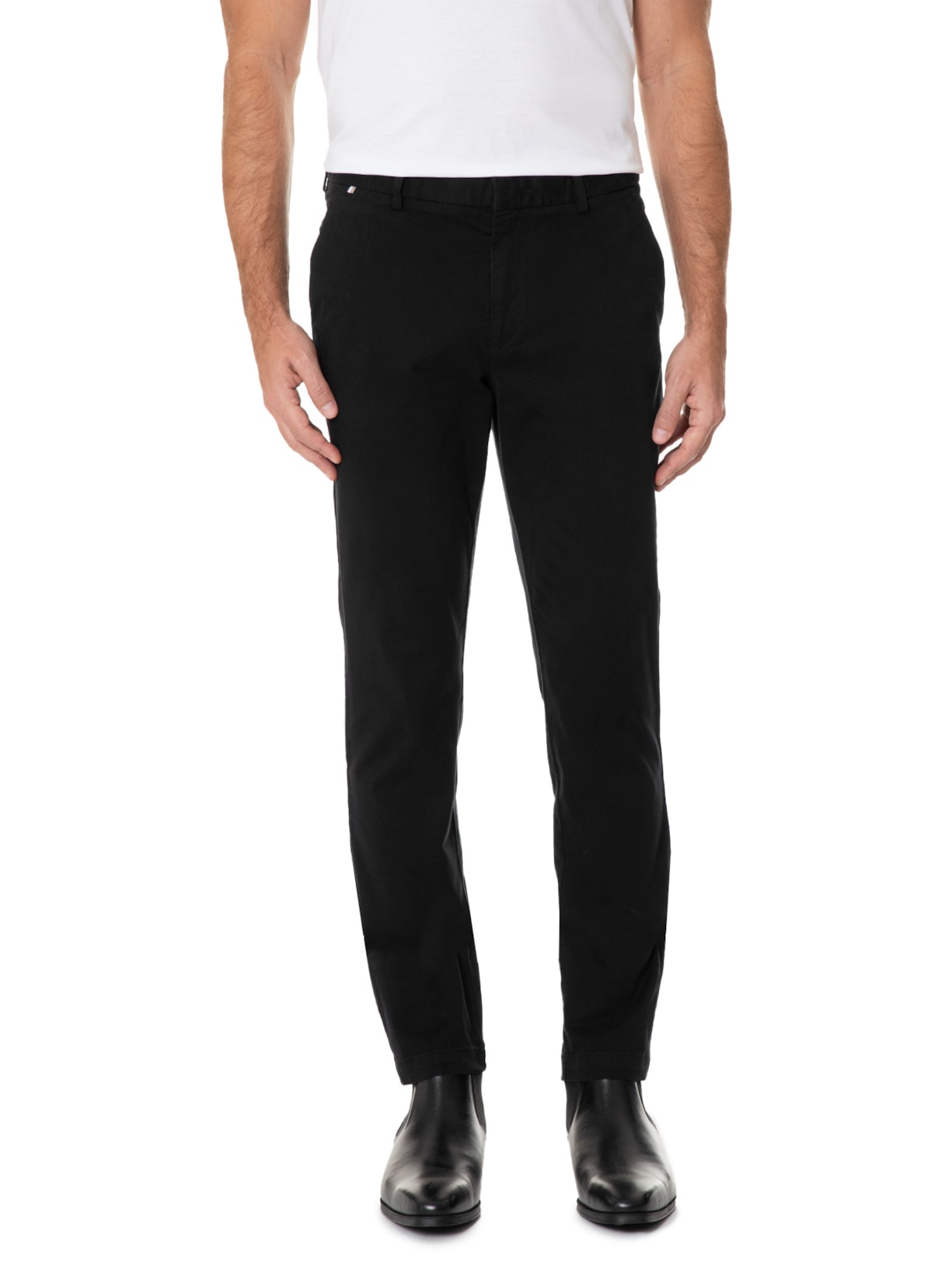 Calça Masculina Slim De Sarja Kaito Preto Preto Boss