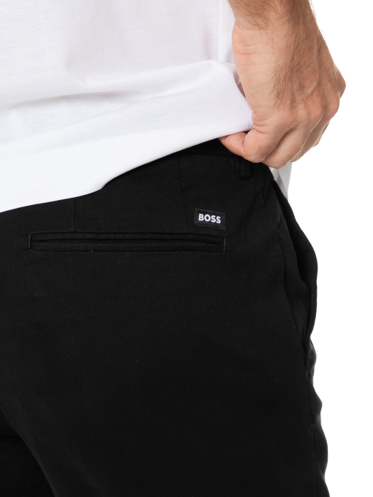 Calça Masculina Slim De Sarja Kaito Preto Preto Boss