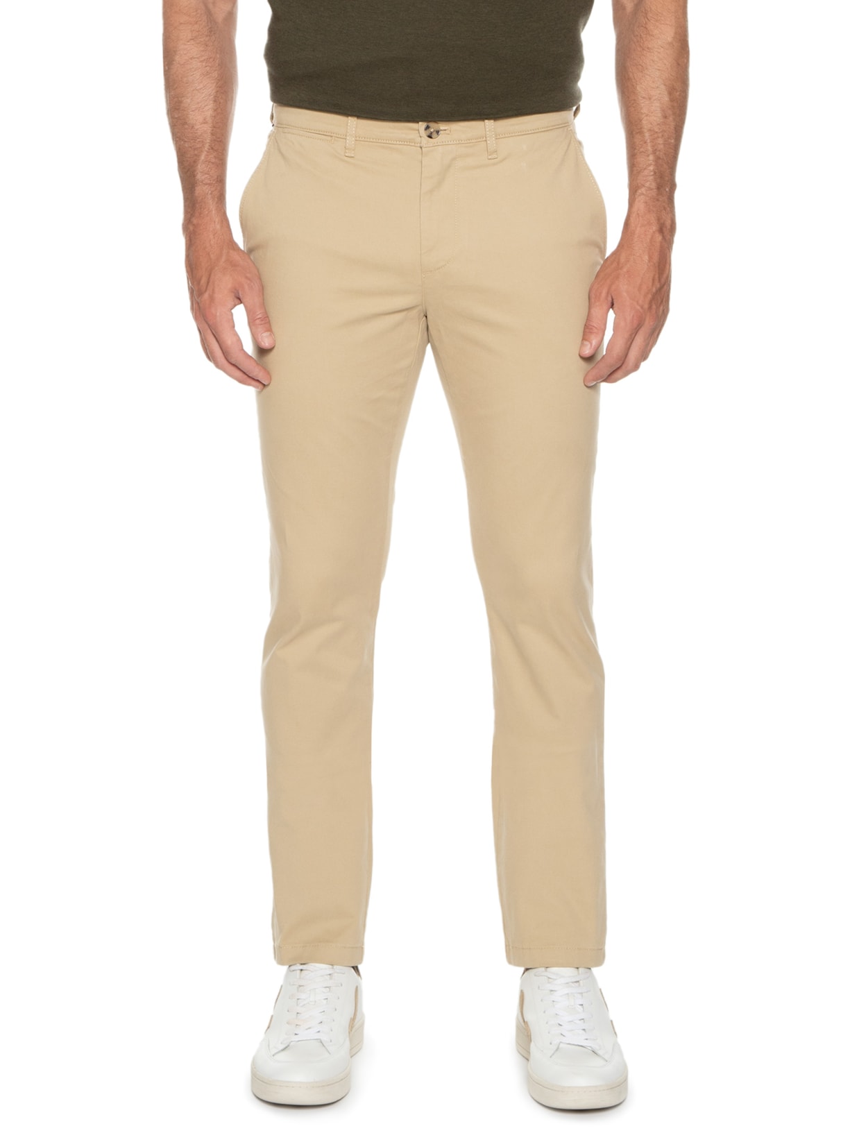 Calça Masculina Slim Fit Chino Bege Tommy Hilfiger