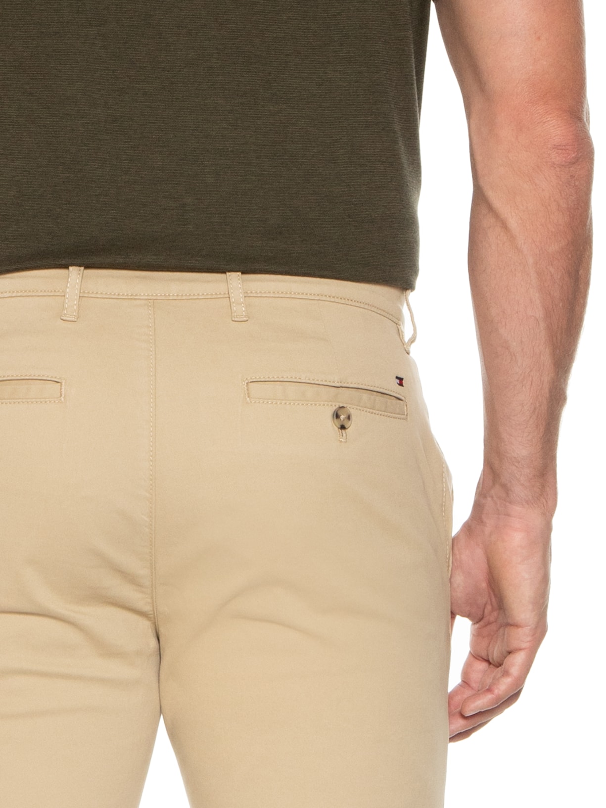 Calça Masculina Slim Fit Chino Bege Tommy Hilfiger