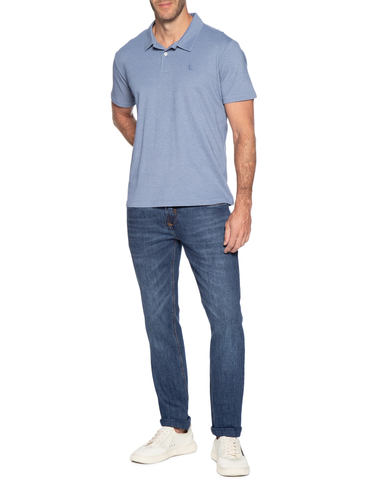 Calça Masculina Slim Fit Jeans Azul Pineapple