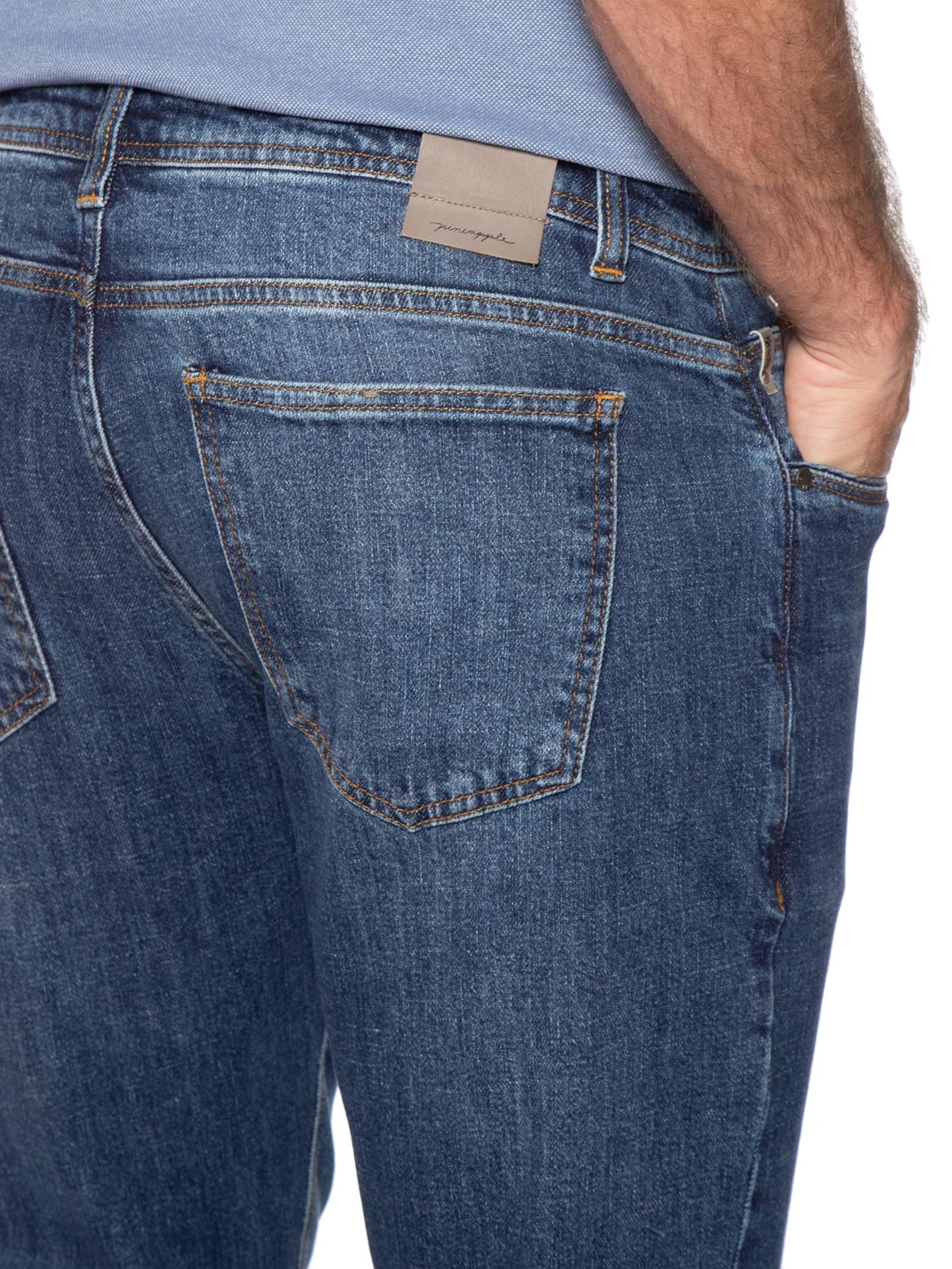 Calça Masculina Slim Fit Jeans Azul Pineapple
