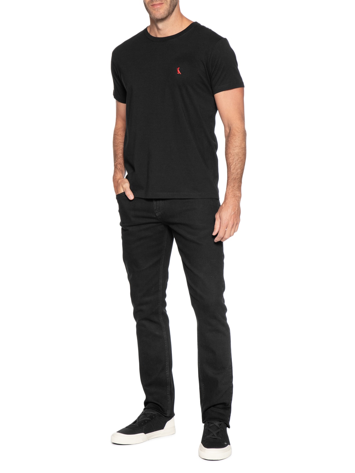 Calça Masculina Slim Fit Jeans Preto Pineapple