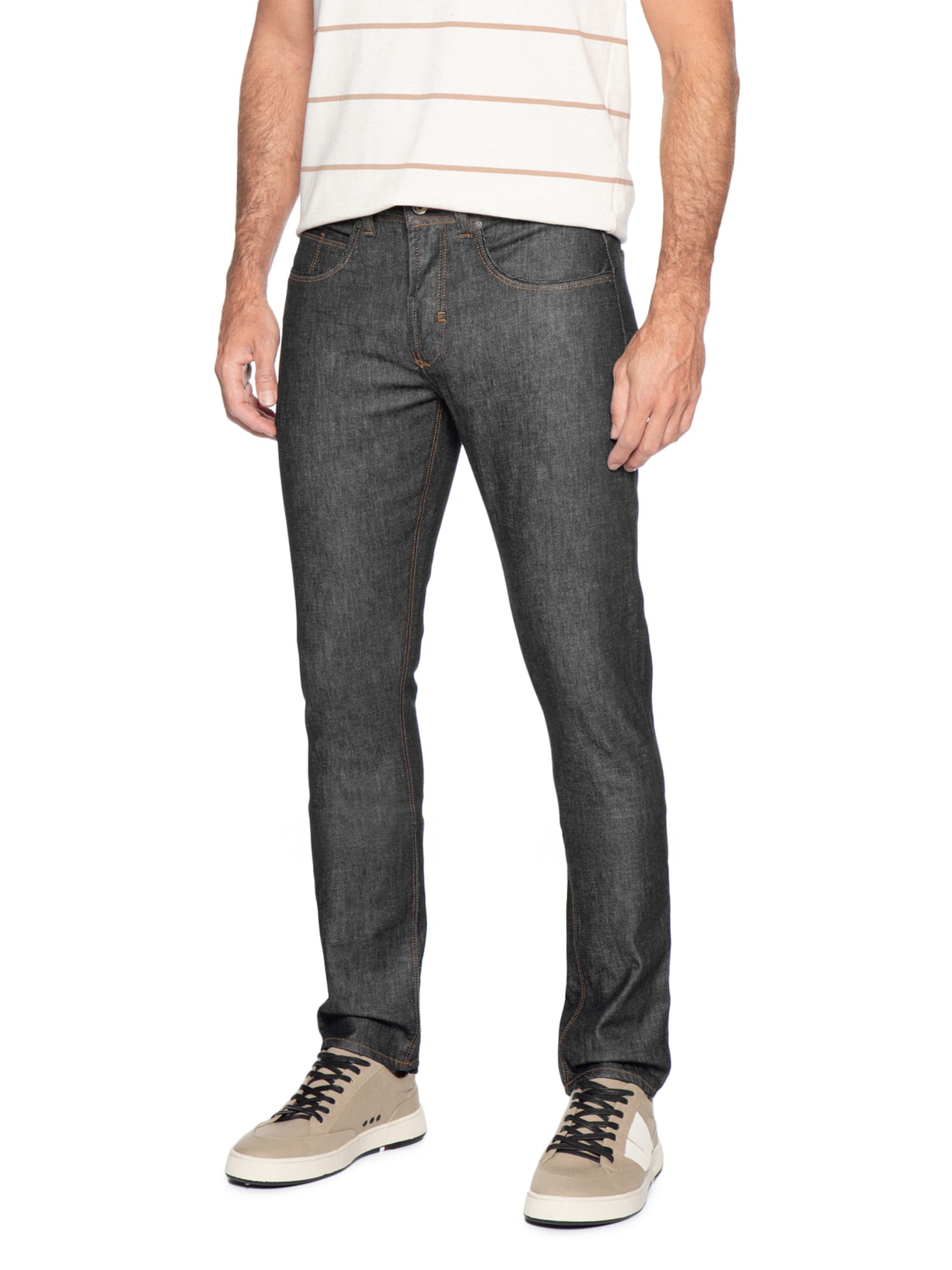 Calça Masculina Slim Fit Jeans Raw Pima Azul Pineapple