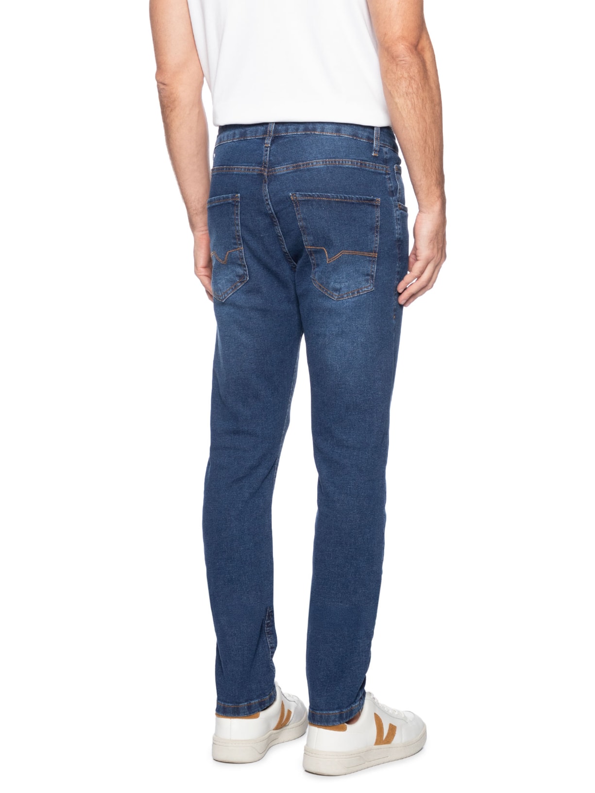 Calça Masculina Slim Jeans Stretch Azul Basiq Men