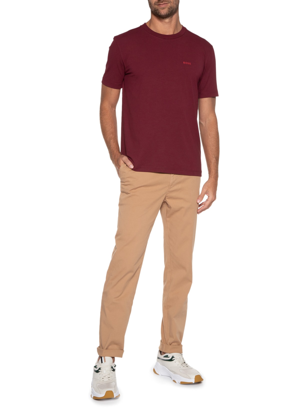 Calça Masculina  Slim Kane Bege Boss