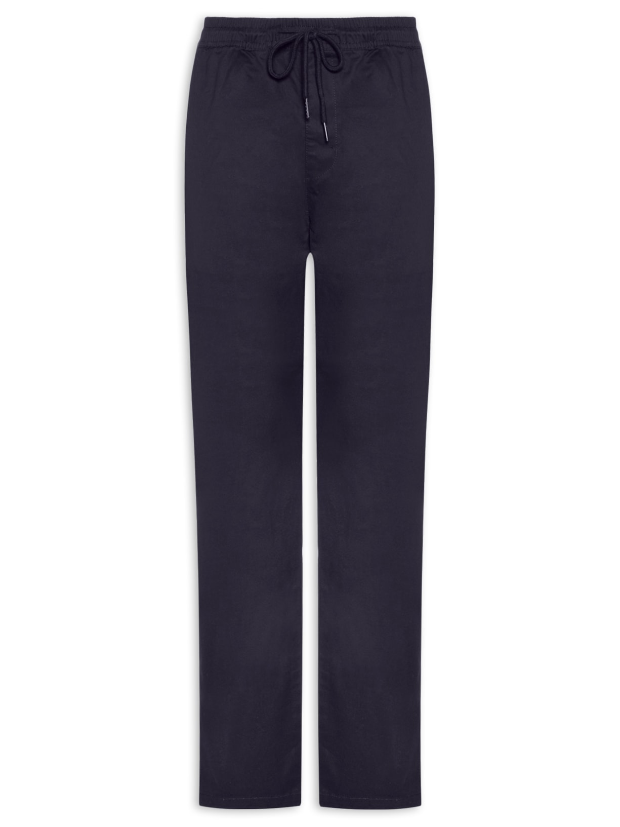 Calça Masculina Slim Sarja Com Elástico Azul Basiq Men