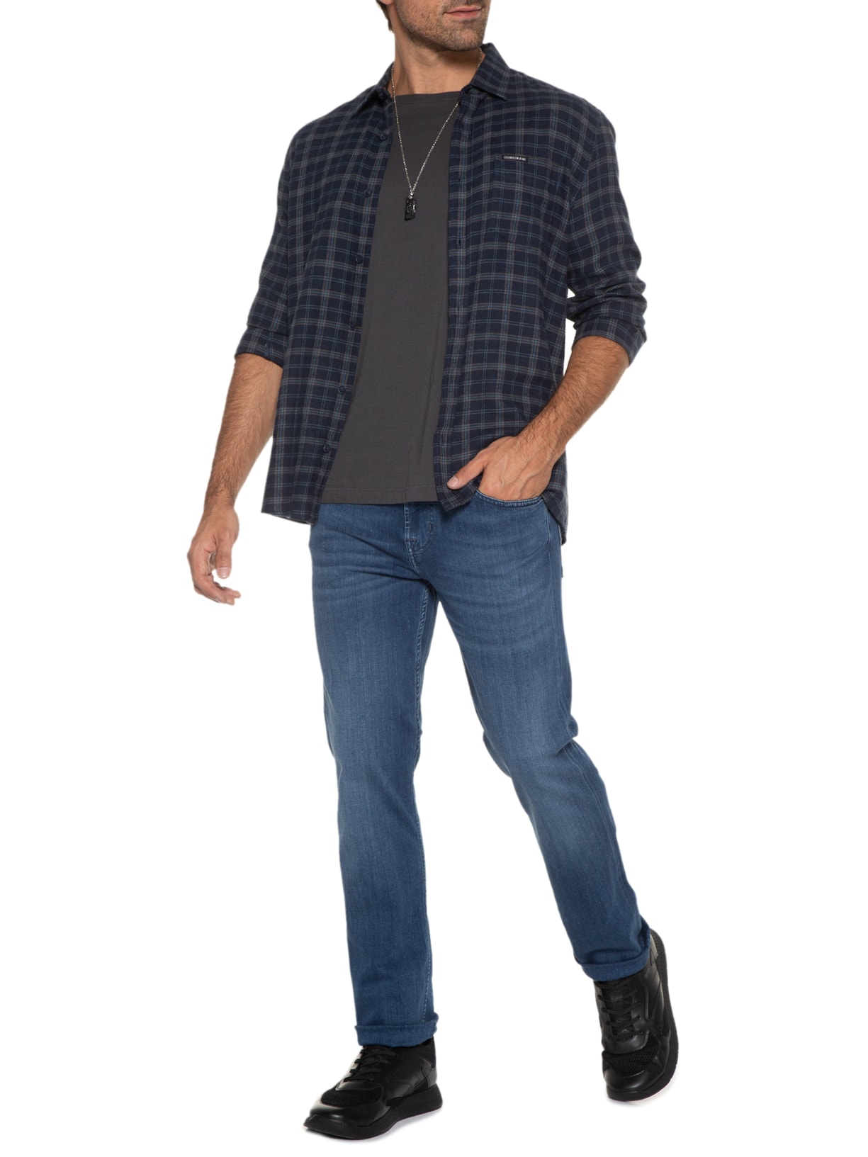 Calça Masculina Slimmy Luxe Performance Plus Mid Azul 7 For All Mankind