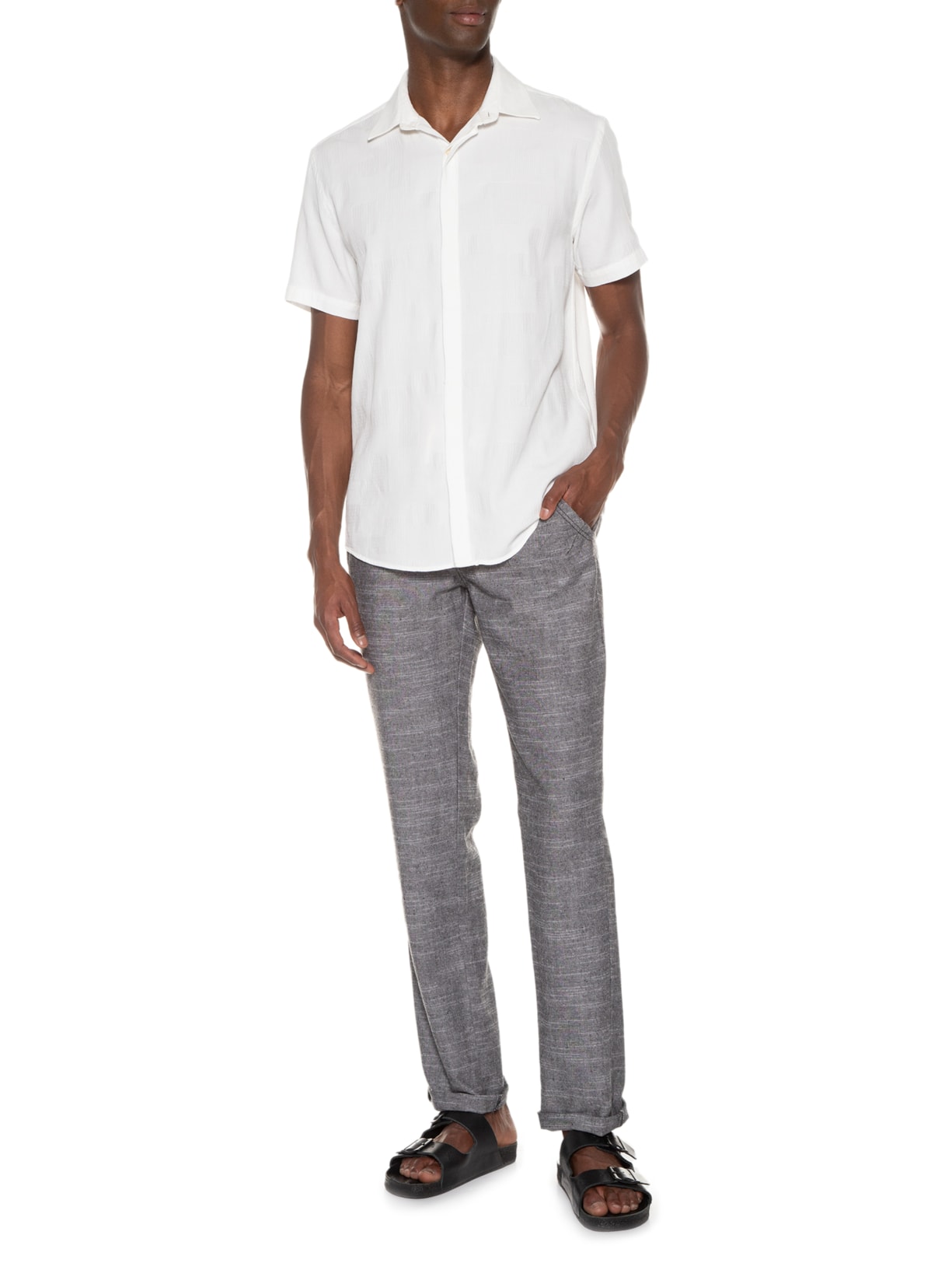 Calça Masculina Slub Cinza Jab