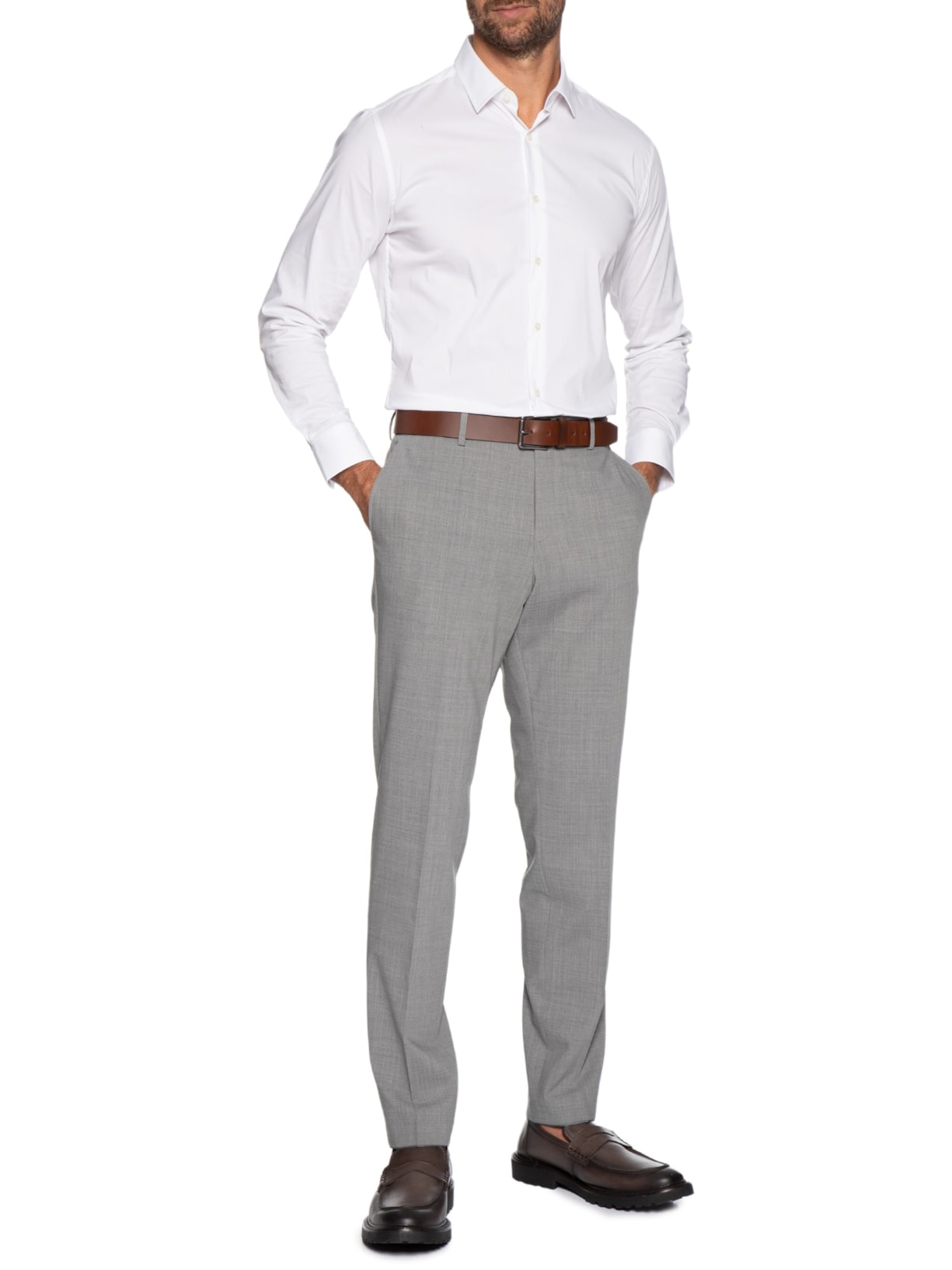 Calça Masculina Social H-Genius Cinza Boss