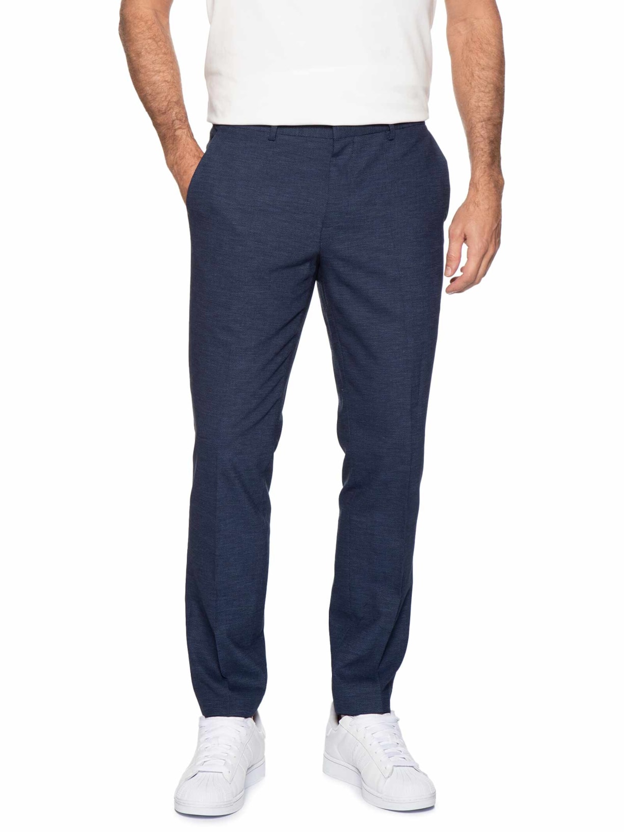 Calça Masculina Social Hesten Azul Hugo