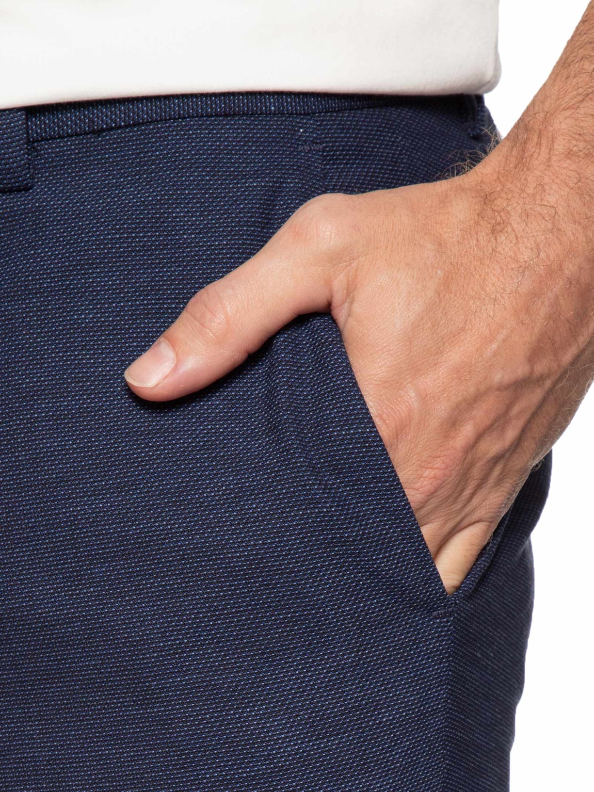 Calça Masculina Social Hesten Azul Hugo