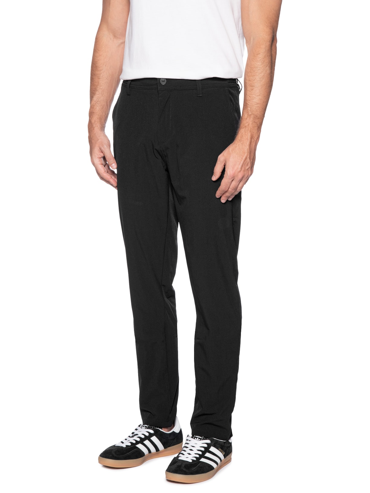 Calça Masculina Social Tech Fivela Lateral Preto Sergio K