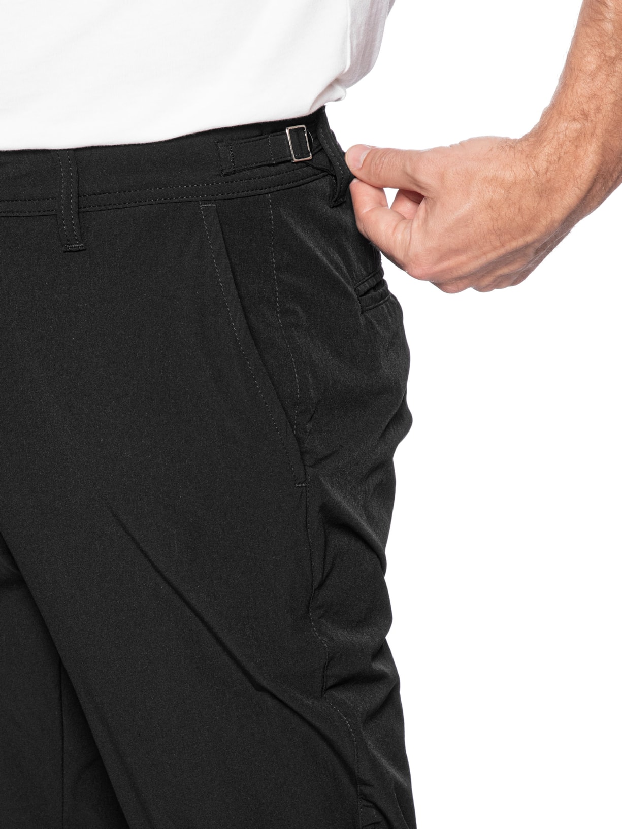 Calça Masculina Social Tech Fivela Lateral Preto Sergio K