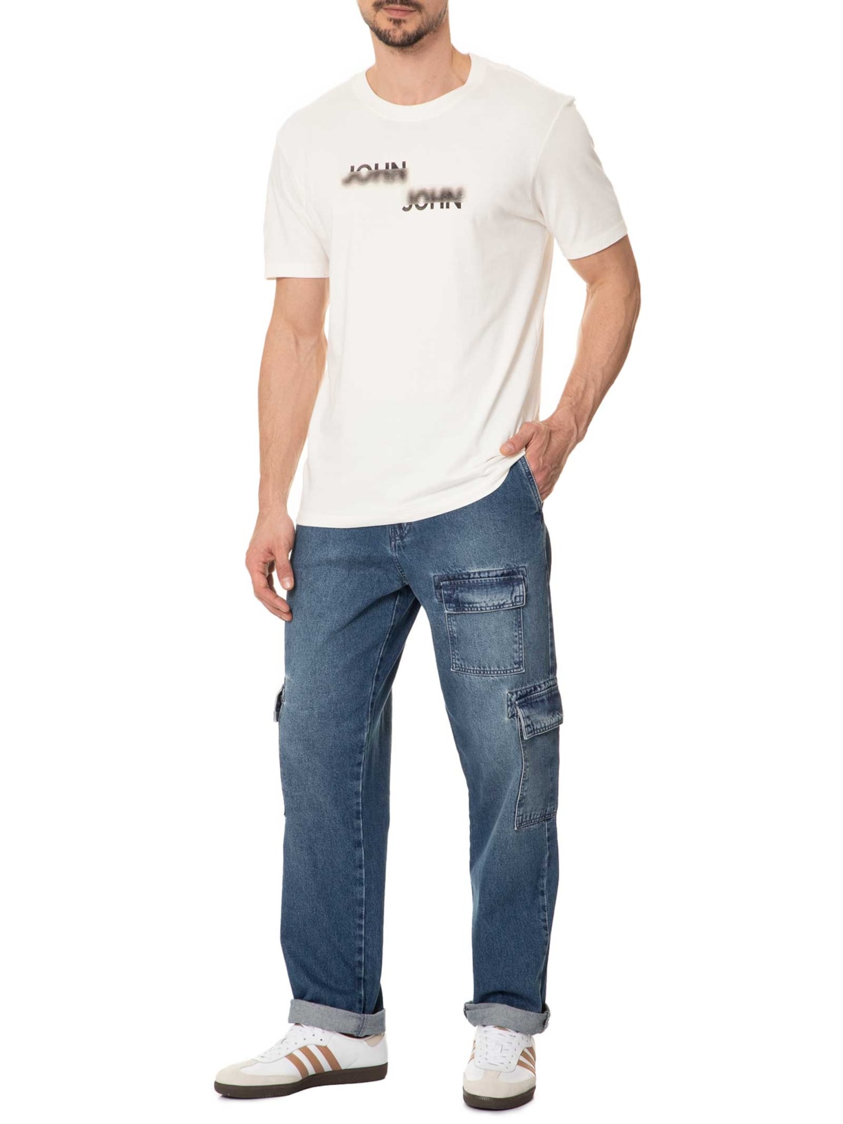 Calça Masculina Straight Cargo San Andres Azul John John