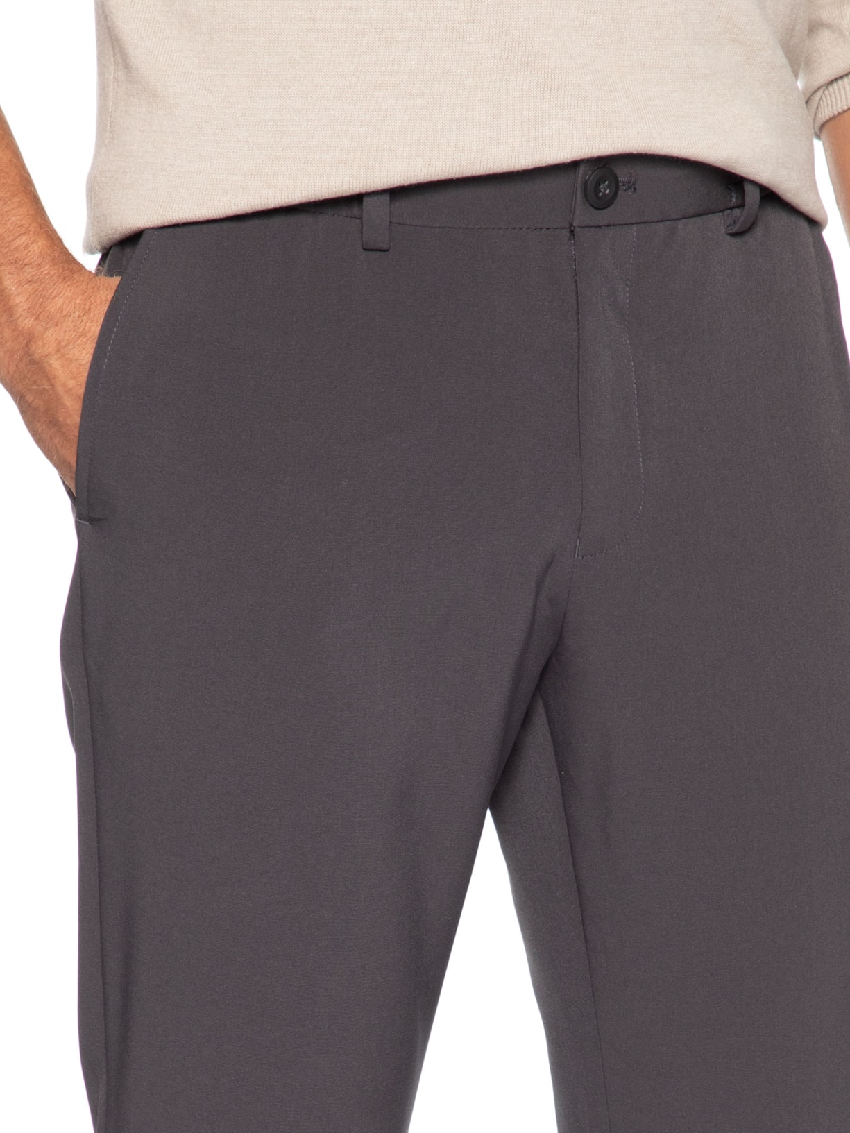 Calça Masculina Stretch Social Reta – Cinza '2 Essential