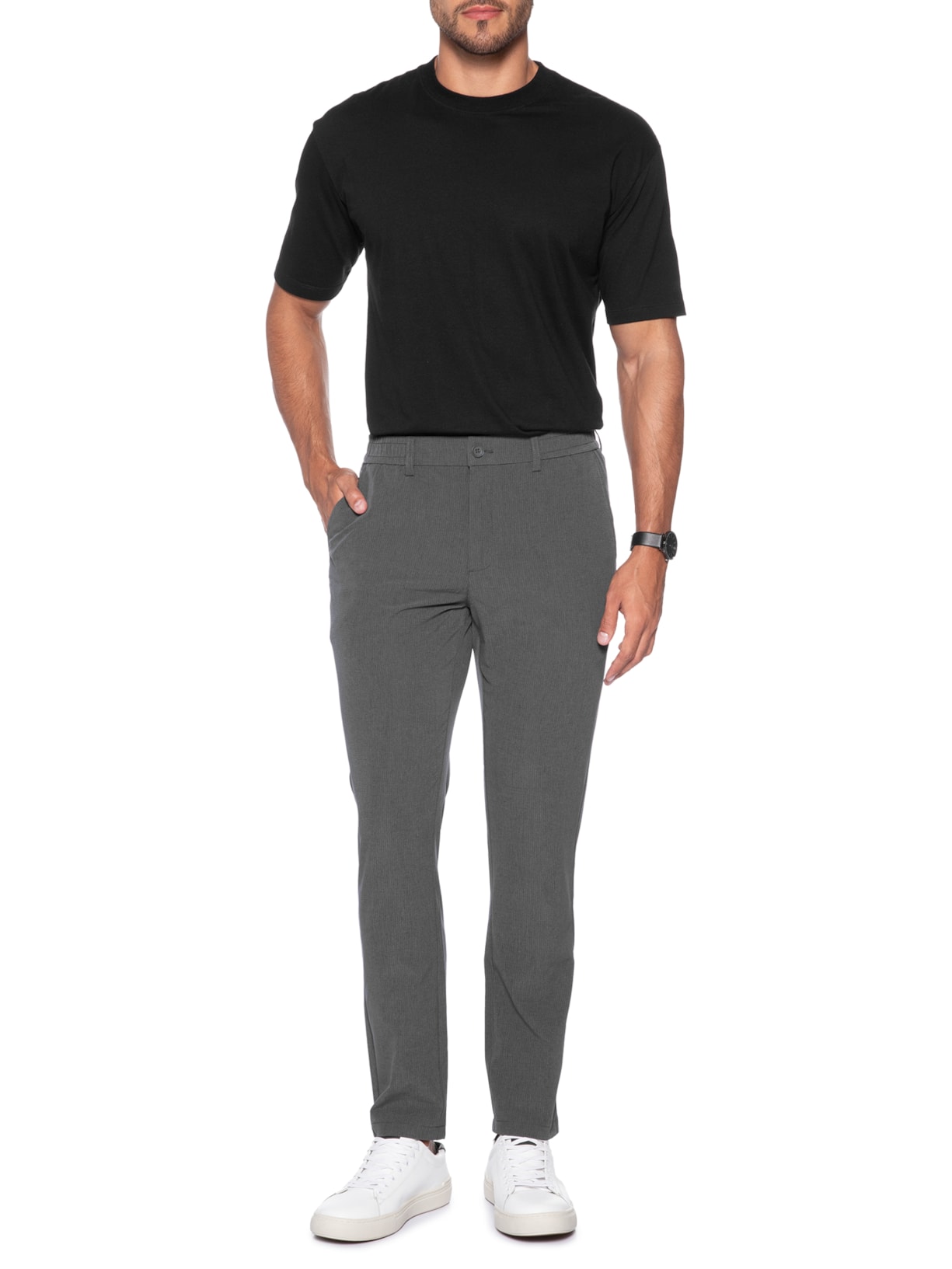 Calça Masculina Tech Dots Respirável Cinza '2 Essential