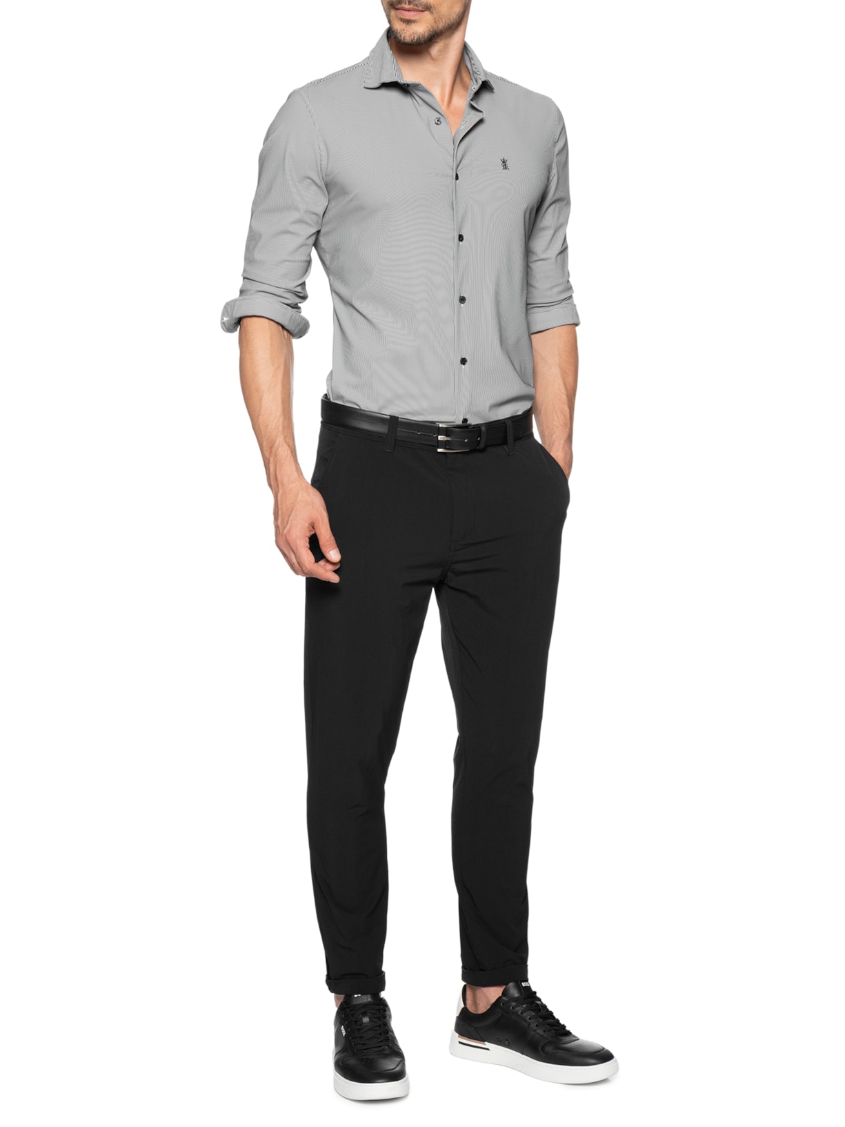 Calça Masculina Tech Fivela Lateral Preto Sergio K