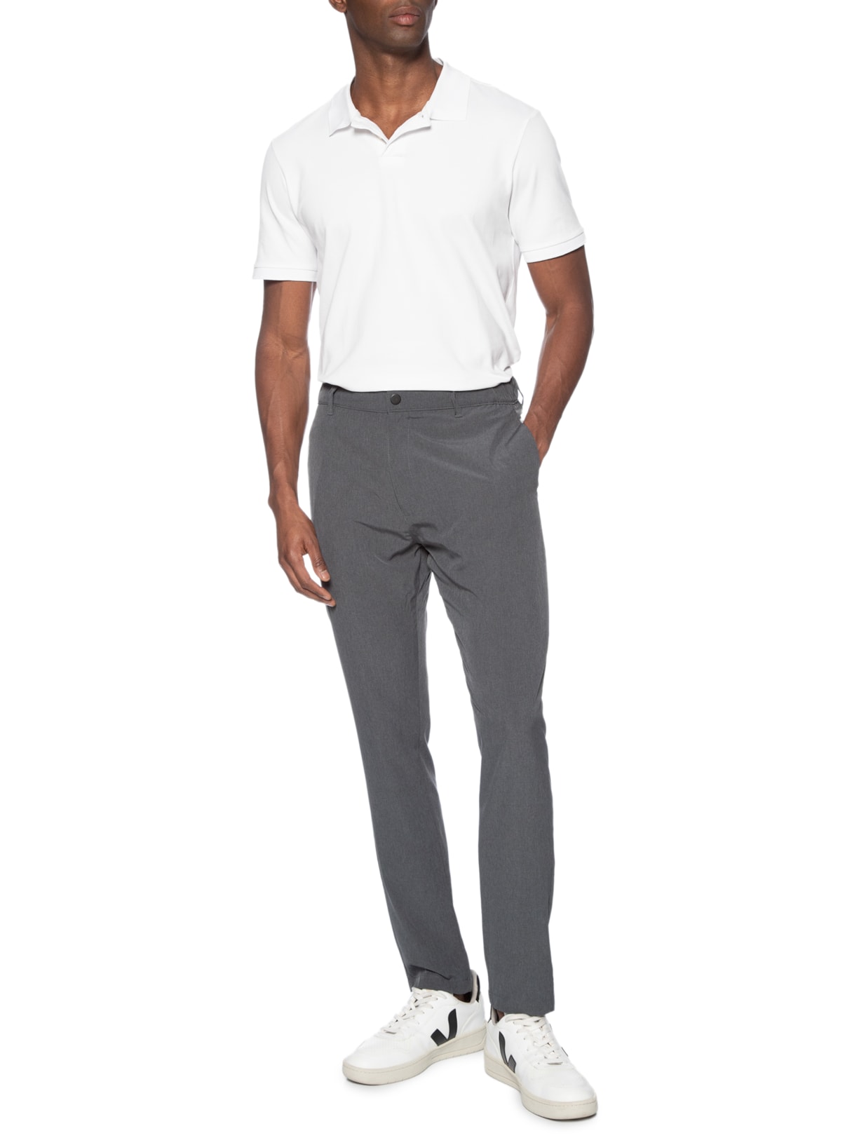 Calça Masculina Tech Slim Cinza  '2 Essential