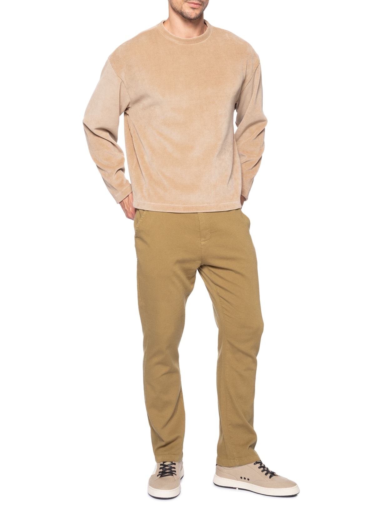 Calça Masculina Texture Comfort Cotton Bege Osklen