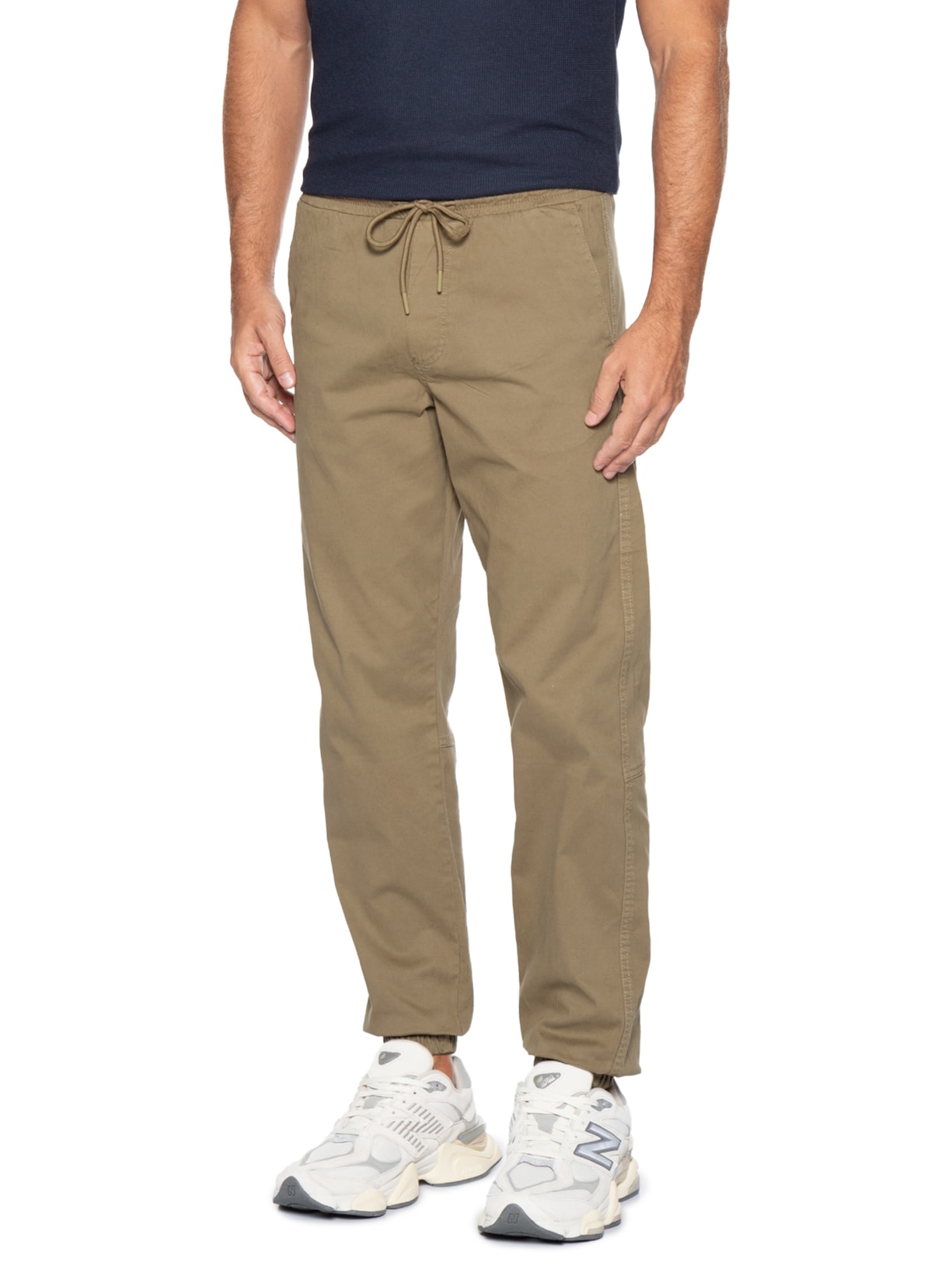 Calça Masculina Troy Cuffed Jogger Moletom Bege Jack & Jones
