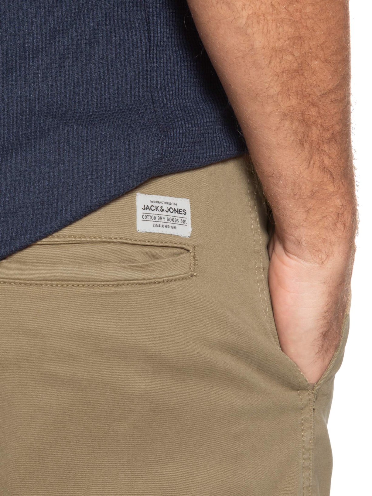 Calça Masculina Troy Cuffed Jogger Moletom Bege Jack & Jones