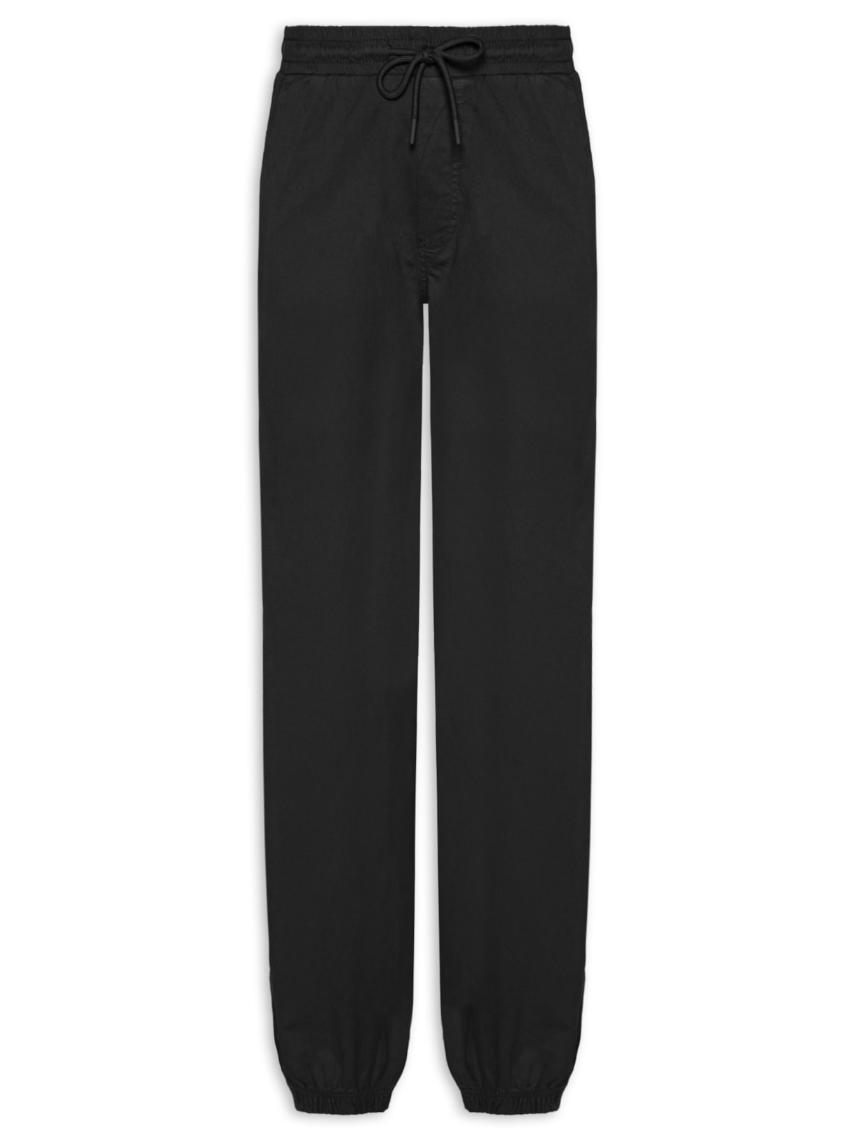 Calça Masculina Troy Cuffed Jogger Moletom Preto Jack & Jones