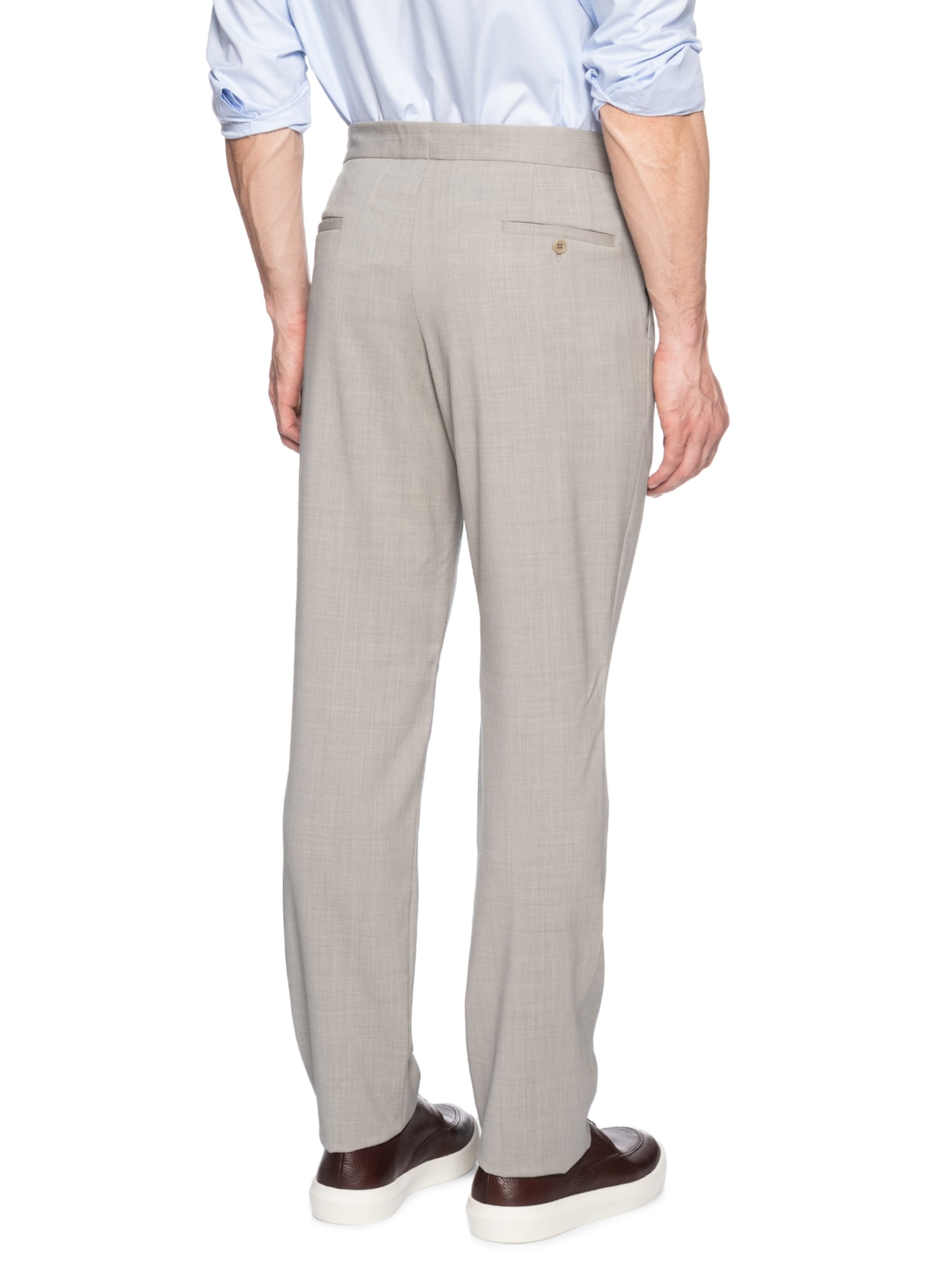 Calça Masculina U18454 Social Cadarço Lã Fria Bege Ricardo Almeida