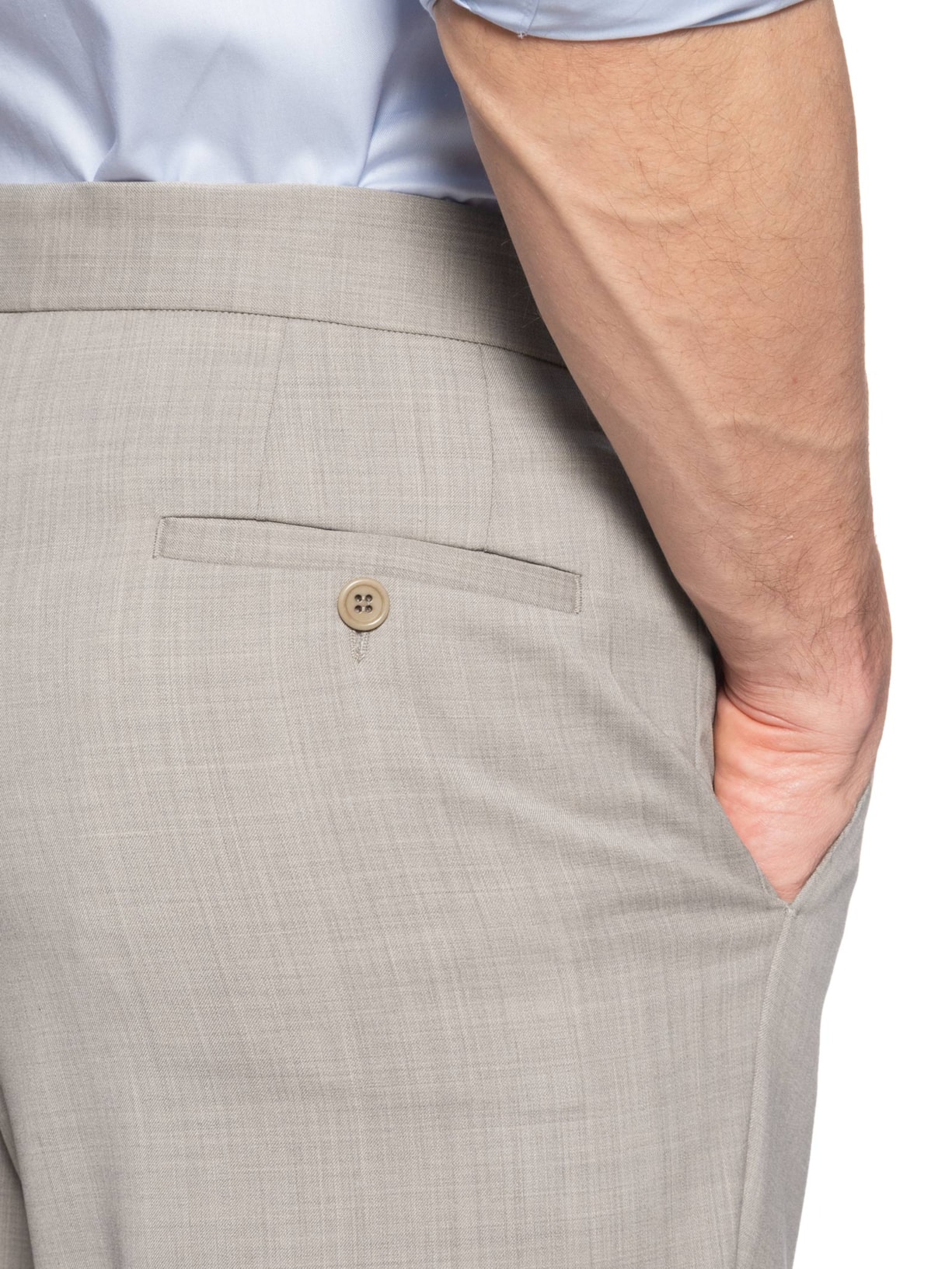 Calça Masculina U18454 Social Cadarço Lã Fria Bege Ricardo Almeida