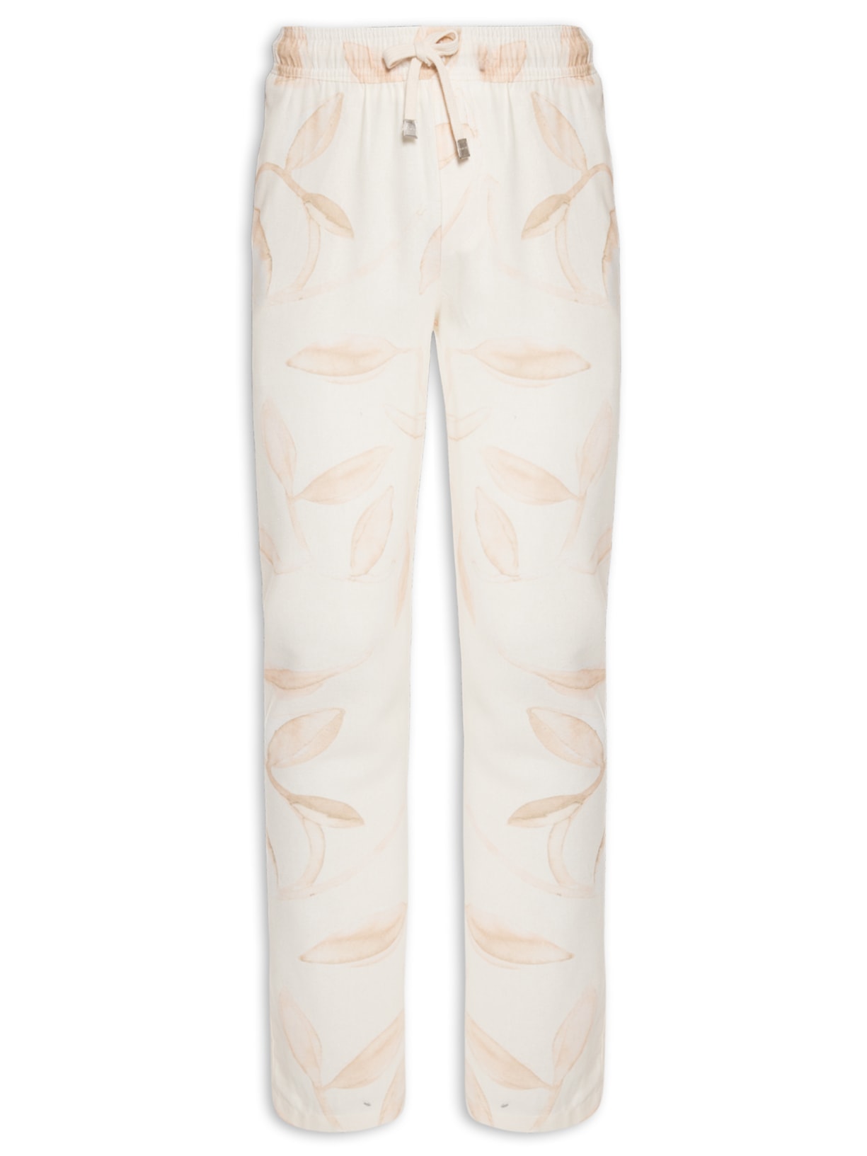 Calça Masculina Viscolinho Estampada Bege Barche