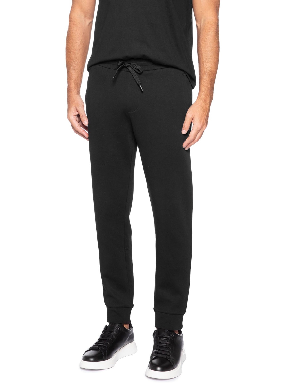 Calça Moletom Masculina AX Bordado Preto Armani Exchange