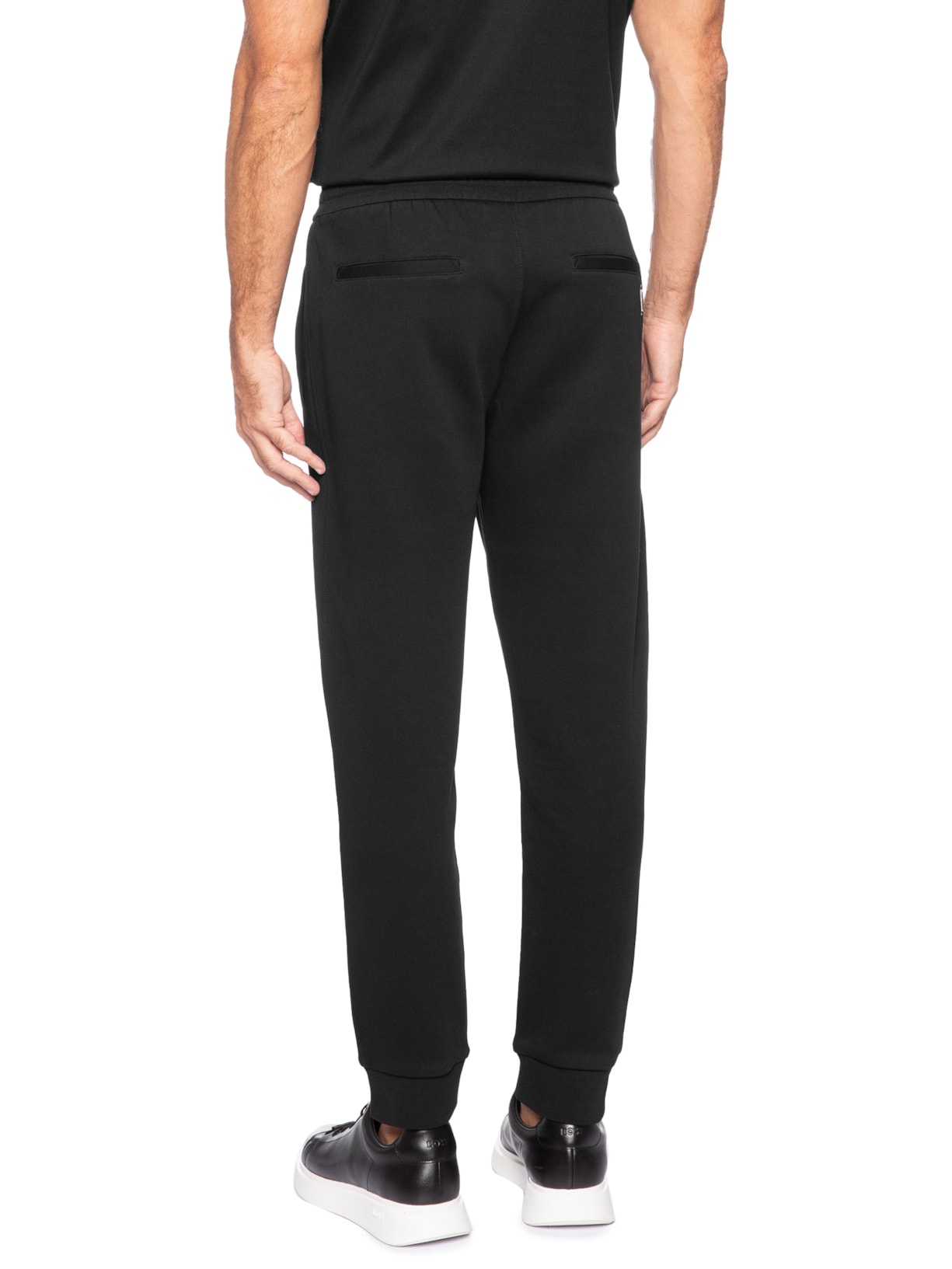 Calça Moletom Masculina AX Bordado Preto Armani Exchange
