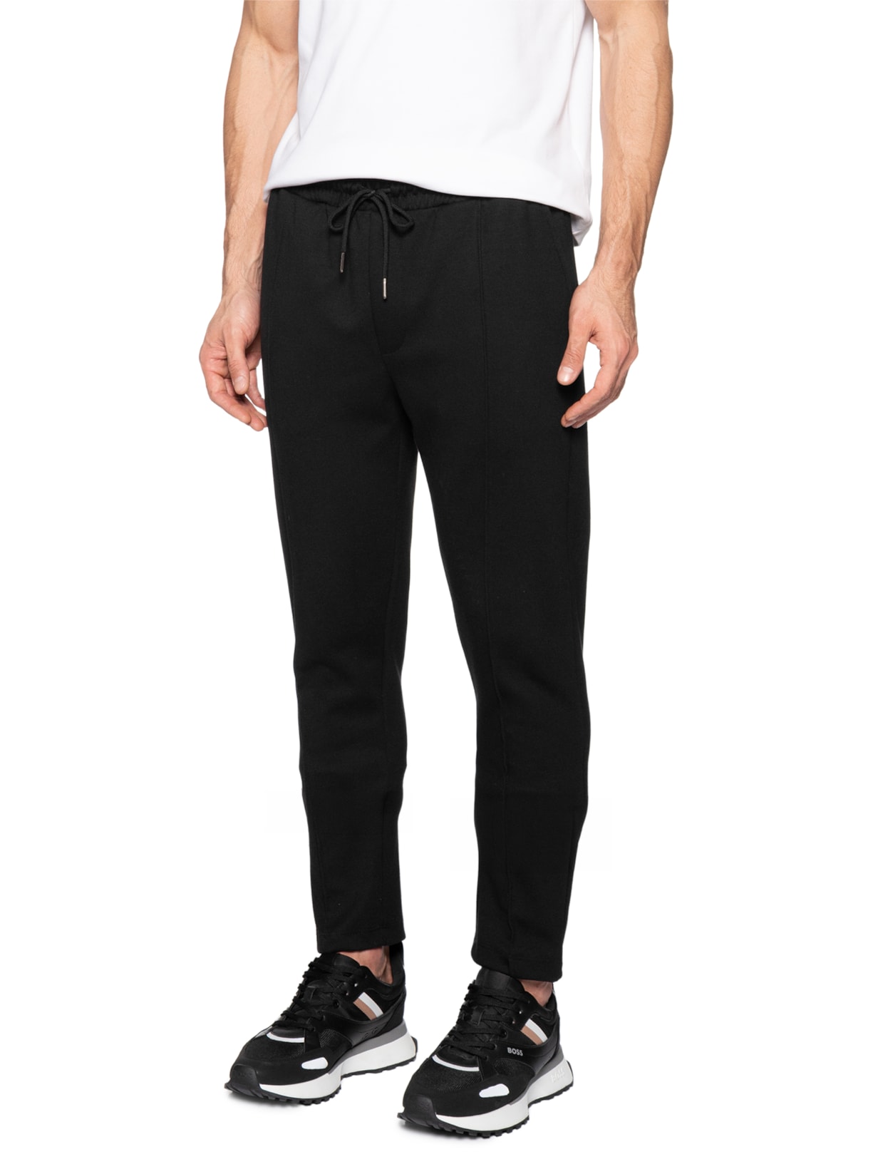 Calça Moletom Masculina Esporte Com Elástico Em Pima Cotton Preto Paramount Alfaiataria