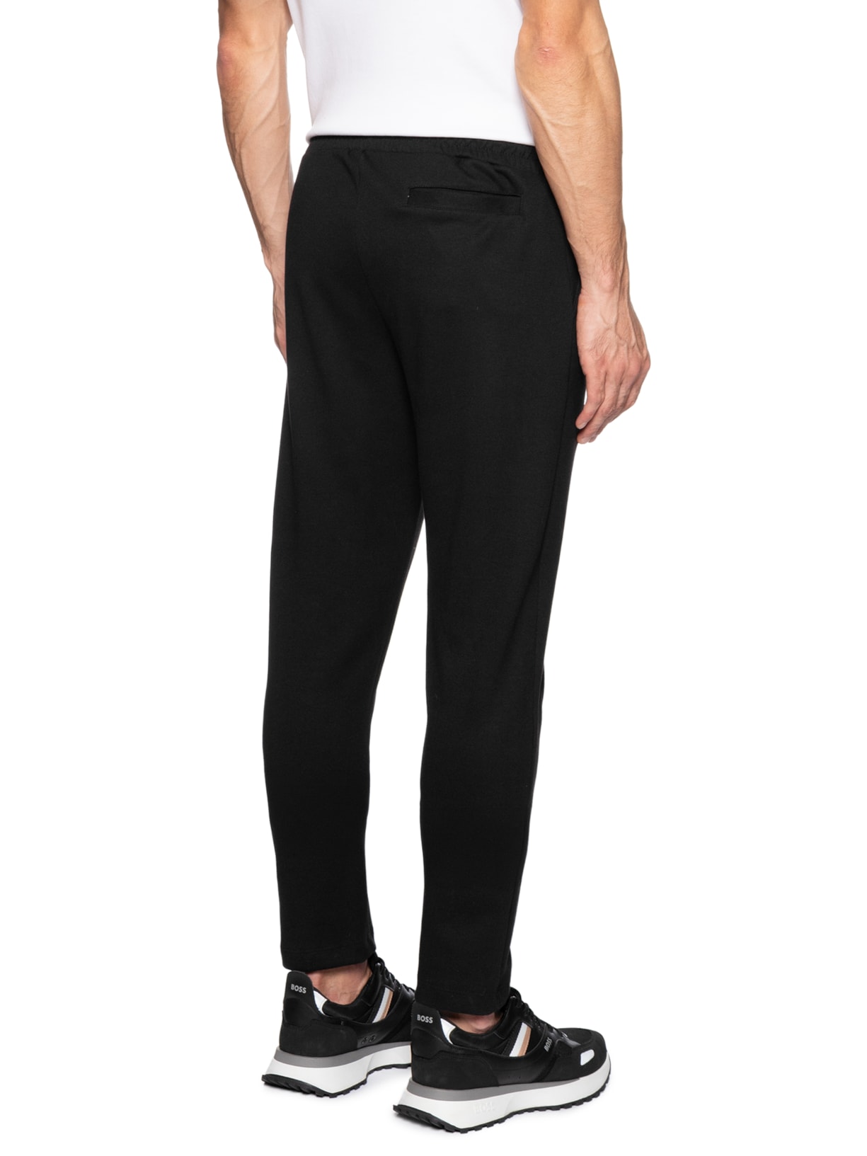 Calça Moletom Masculina Esporte Com Elástico Em Pima Cotton Preto Paramount Alfaiataria