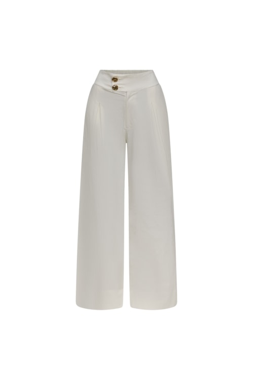 Calça Pantalona Ciclos Texturas - Off White
