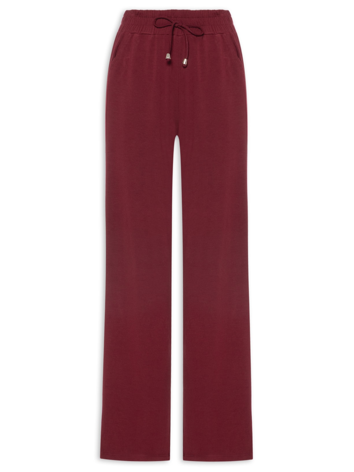 Calça Pantalona com Cordão Feminina – Vermelho Basiq