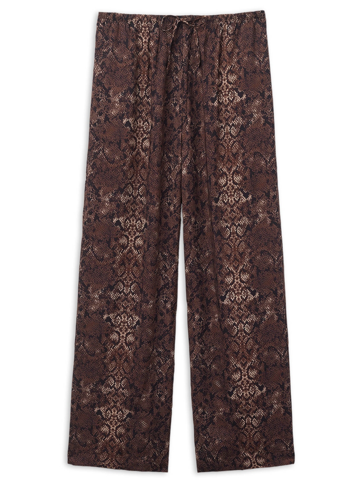 Calça Pantalona Com Padrão Selva - Marrom