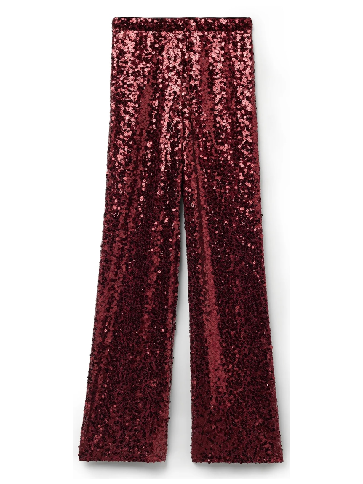 Calça Pantalona Com Paetês - Vermelho