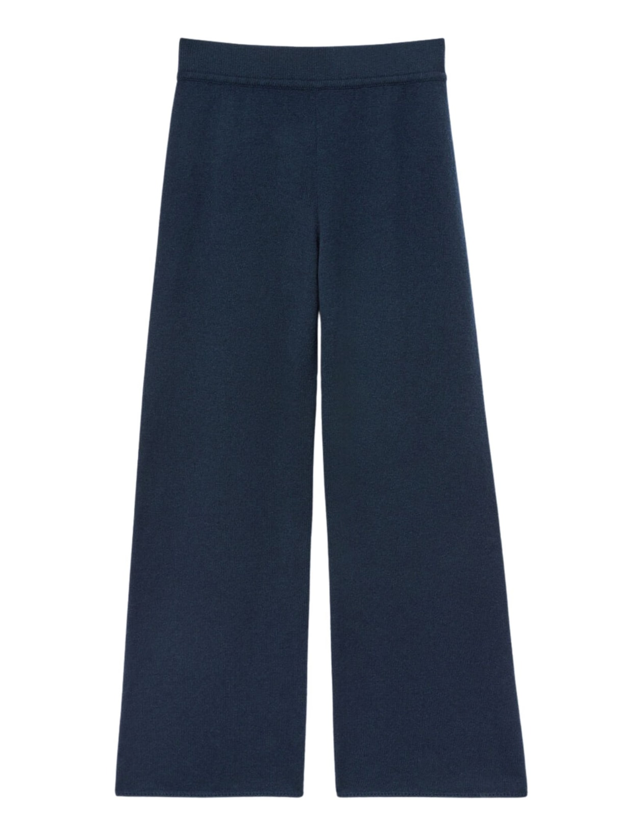 Calça Pantalona Em 100% Cashmere - Azul