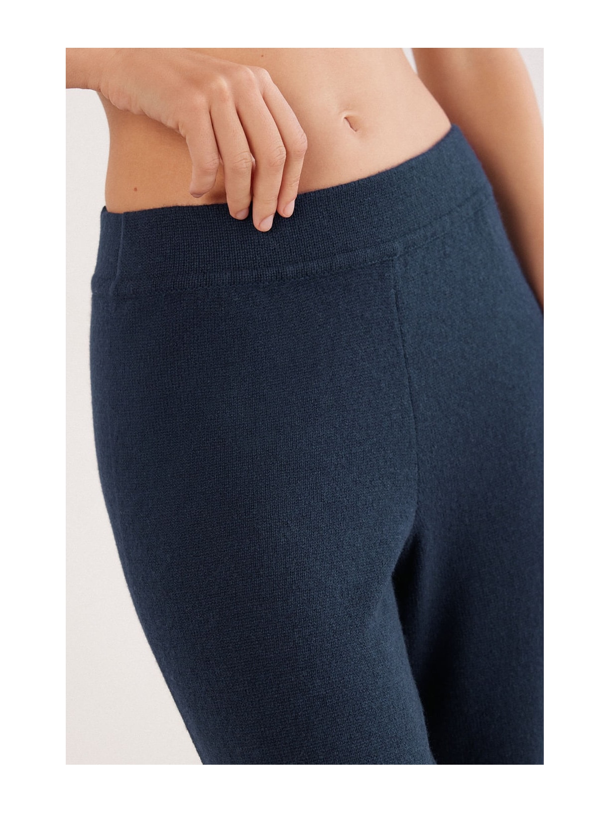 Calça Pantalona Em 100% Cashmere Azul Intimissimi