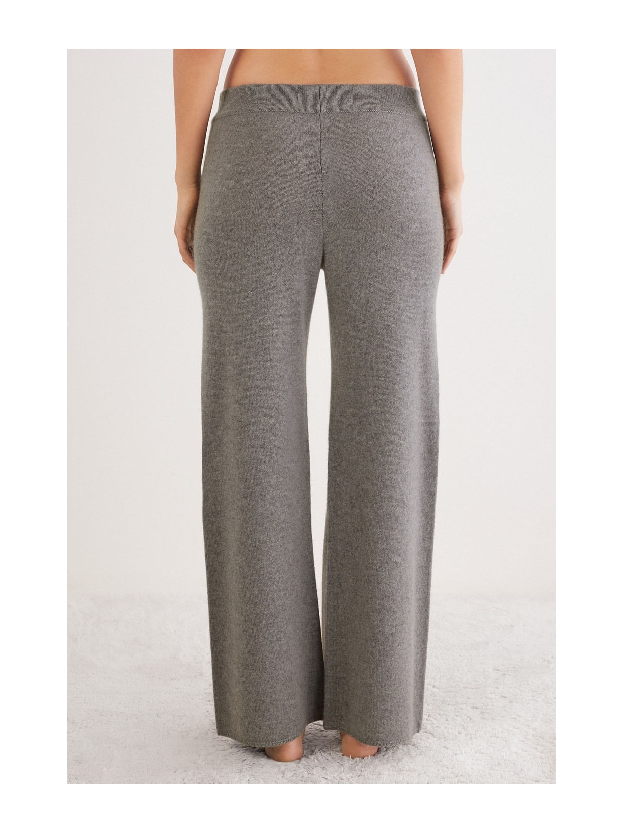 Calça Pantalona Em 100% Cashmere Cinza Intimissimi