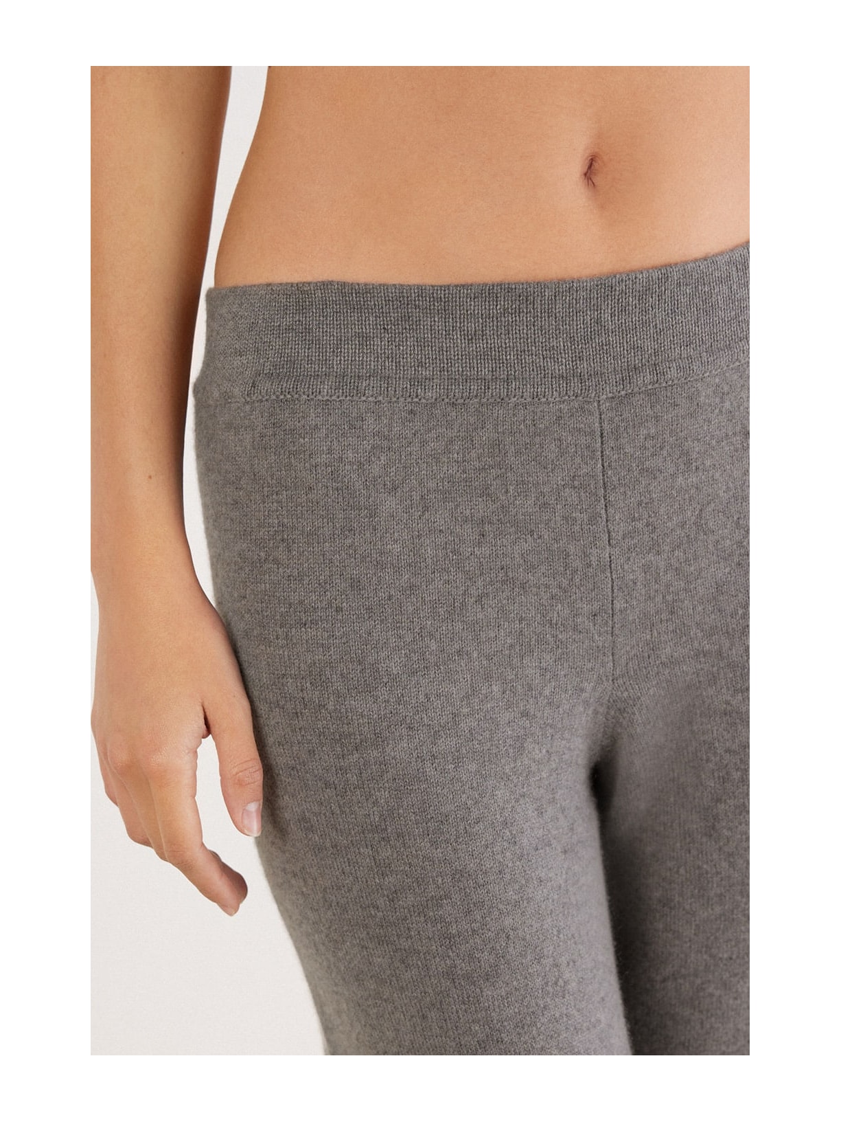 Calça Pantalona Em 100% Cashmere Cinza Intimissimi