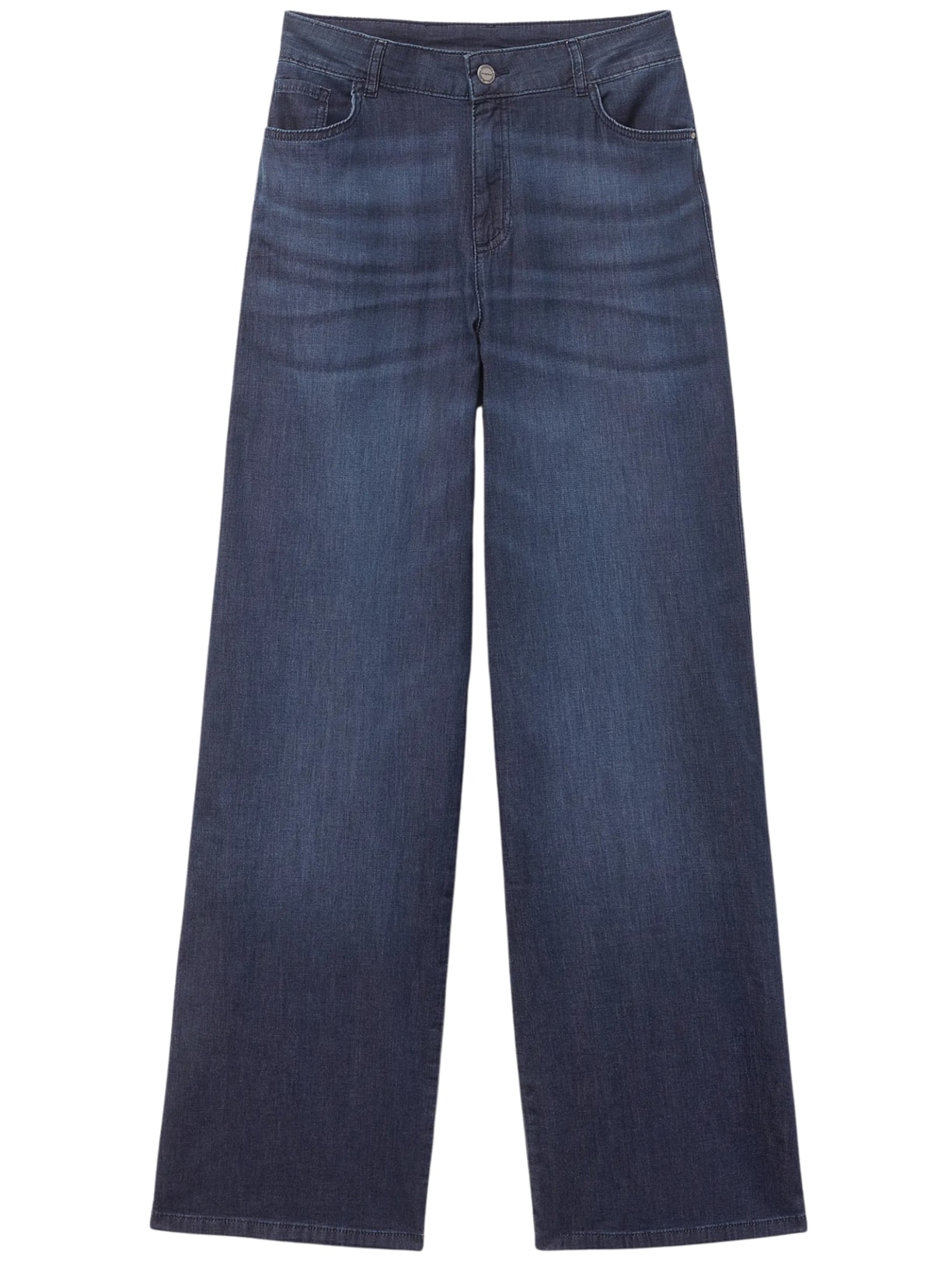 Calça Pantalona Em Algodão Ultraleve Azul Calzedonia